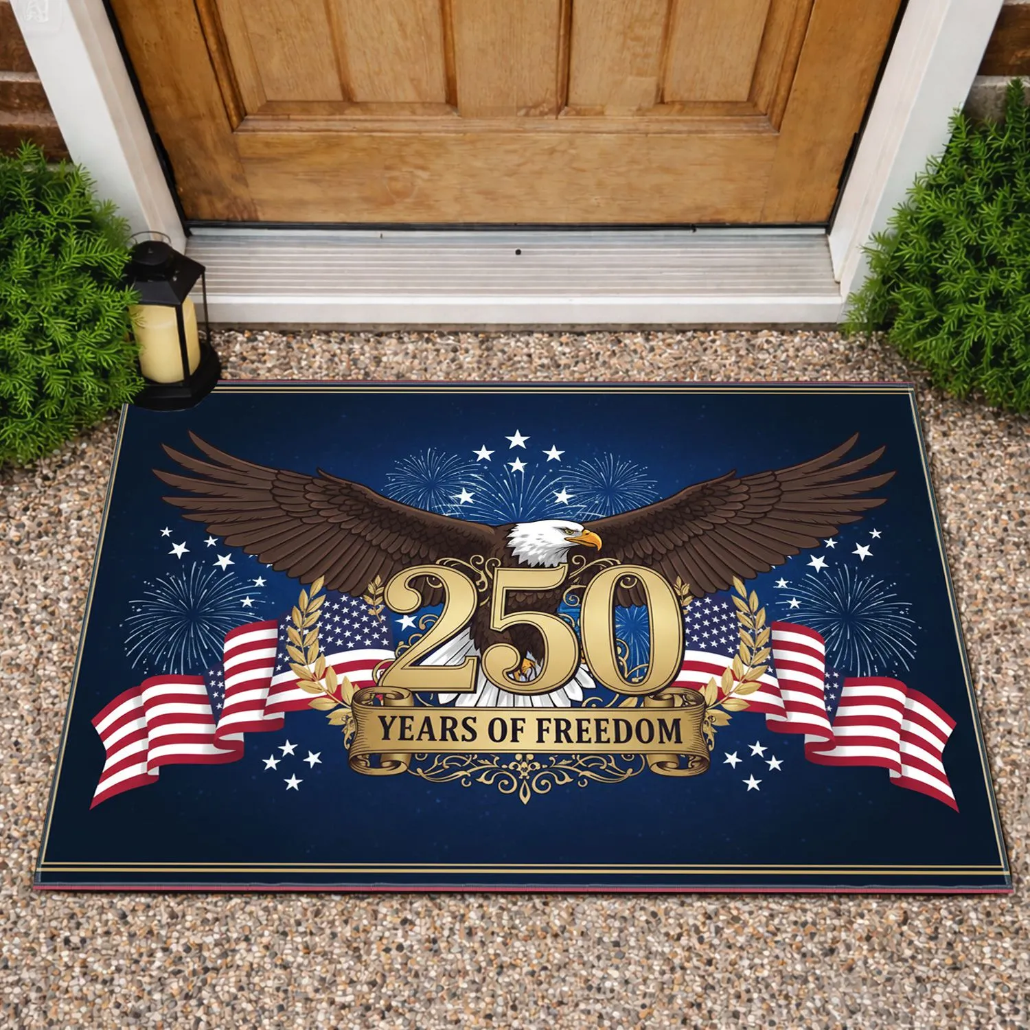 Bald Eagle American Flag 1776-2026 - USA 250th Anniversary Patriotic Freedom Event Doormat - 1