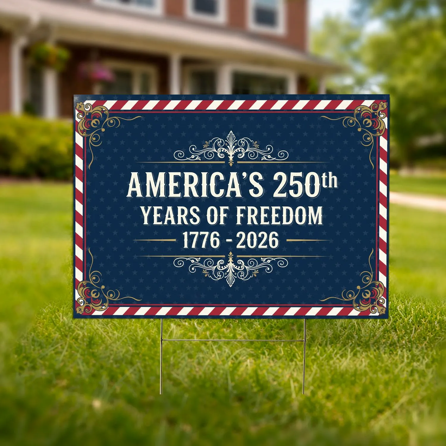America's 250th Years of Freedom 1776-2026 - USA Patriotic Anniversary Yard Sign - 1