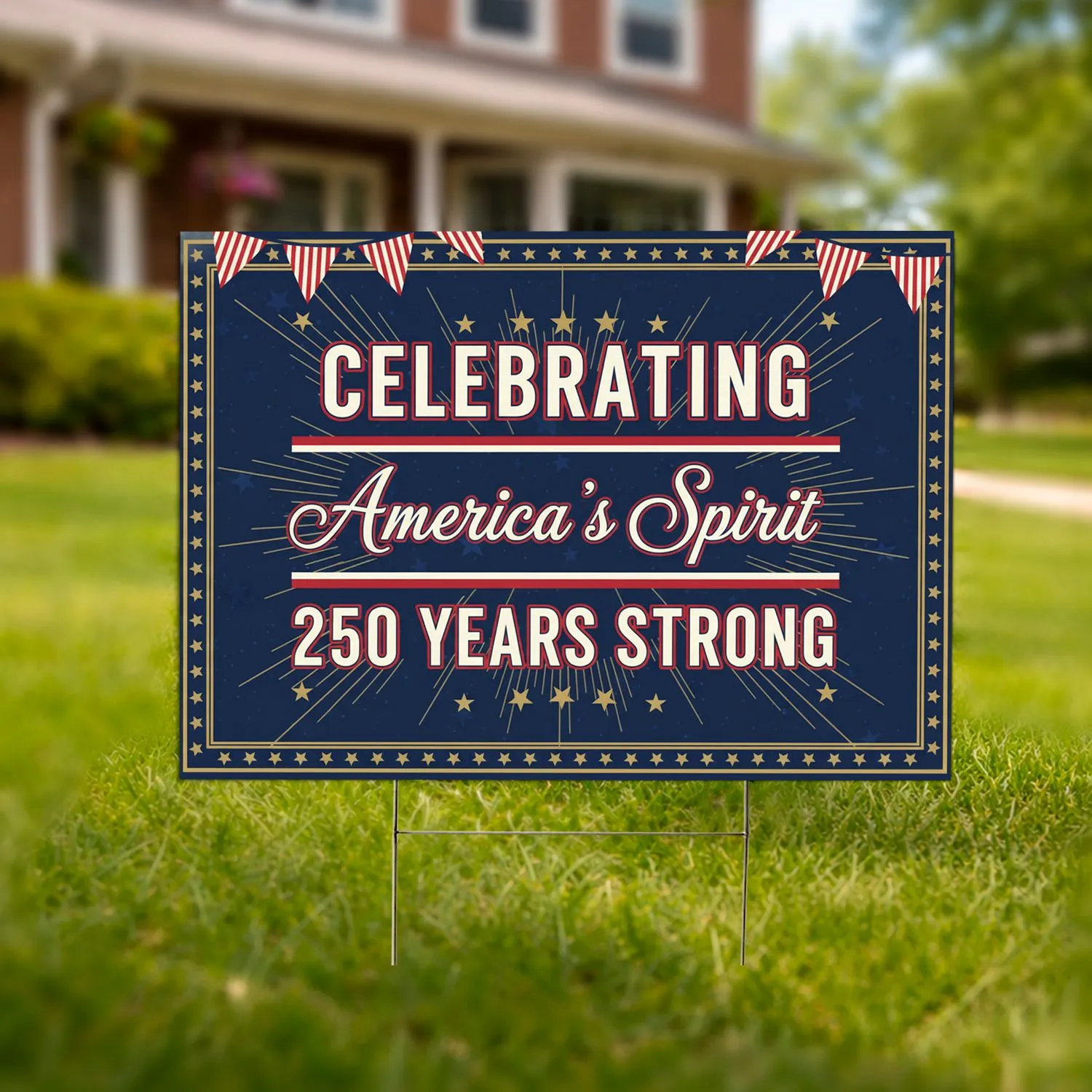 Celebrating America's Spirit 250 Years Strong 1776-2026 - Patriotic Anniversary Yard Sign - 1