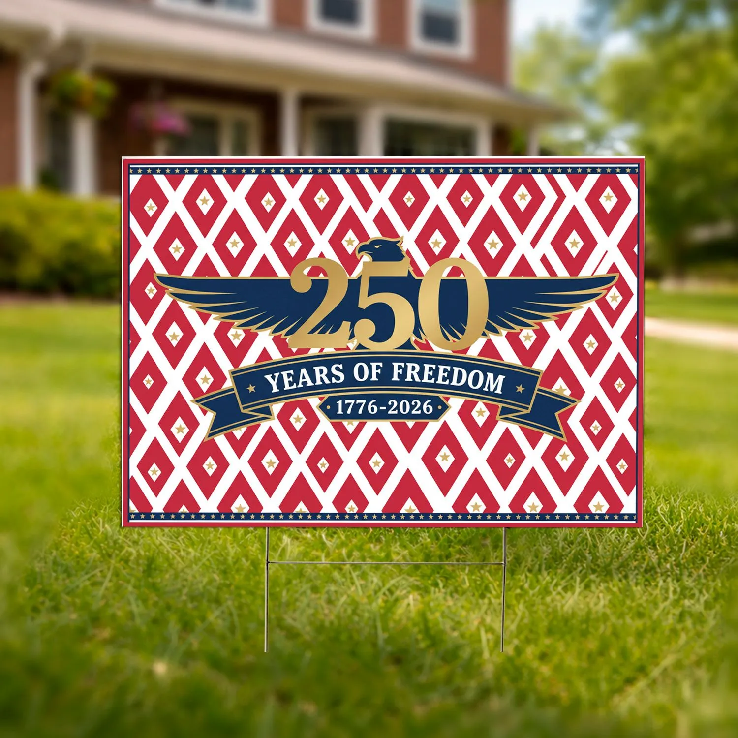 Bald Eagle 250 Years of Freedom 1776-2026 - USA 250th Anniversary Independence Day Yard Sign - 1