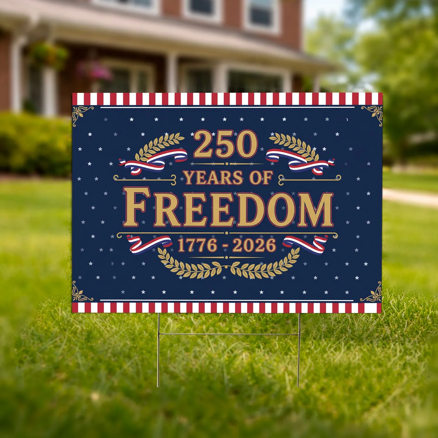 250 Years of Freedom 1776-2026 - Patriotic Americana 250th Anniversary Independence Day Yard Sign - 1