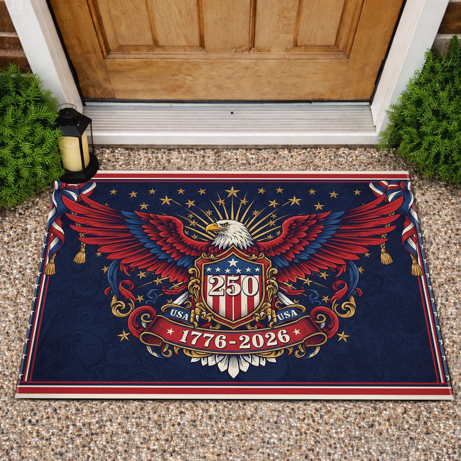 Bald Eagle American Flag 1776-2026 - USA 250th Anniversary Independence Day Gift for Dad Doormat - 1