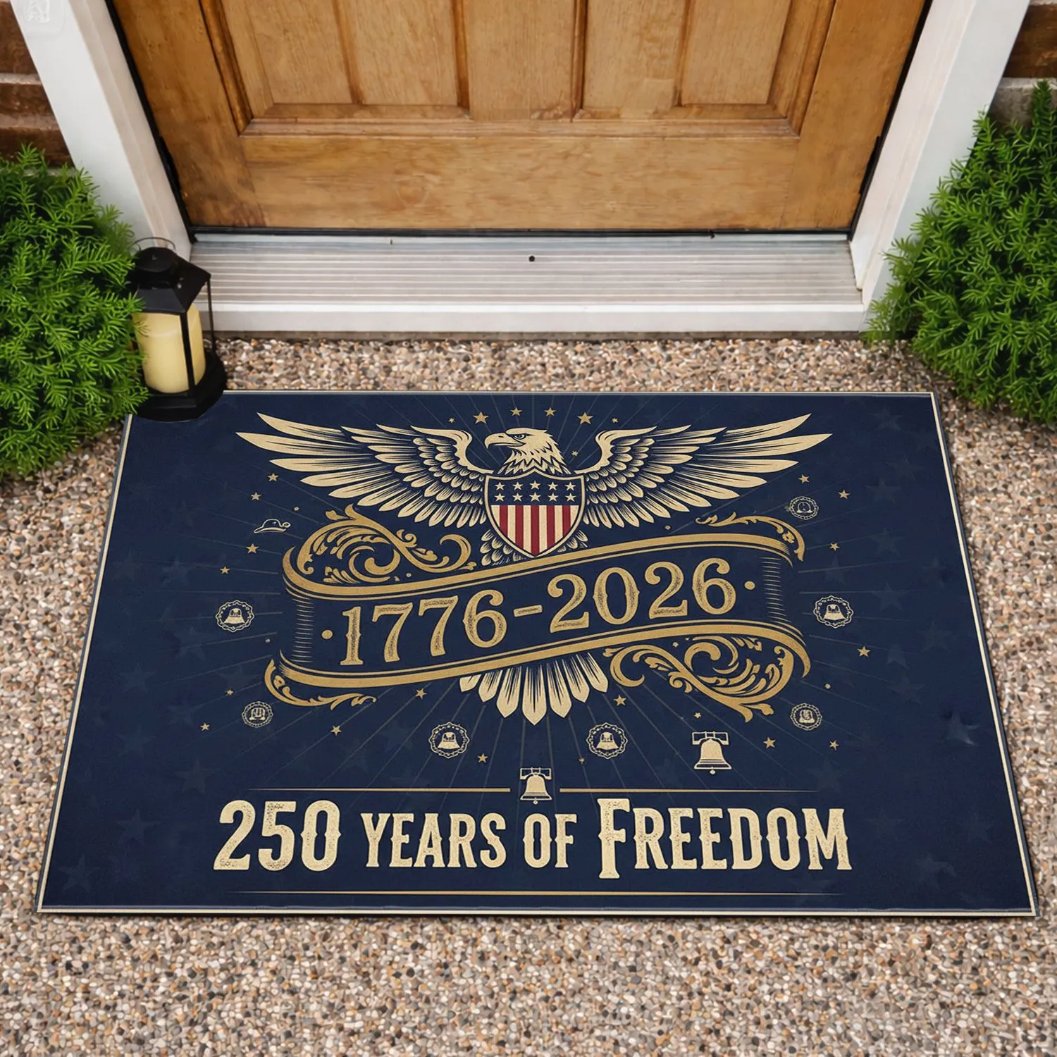 Bald Eagle Star-Spangled Shield 1776-2026 - USA 250 Years of Freedom Anniversary Doormat - 1