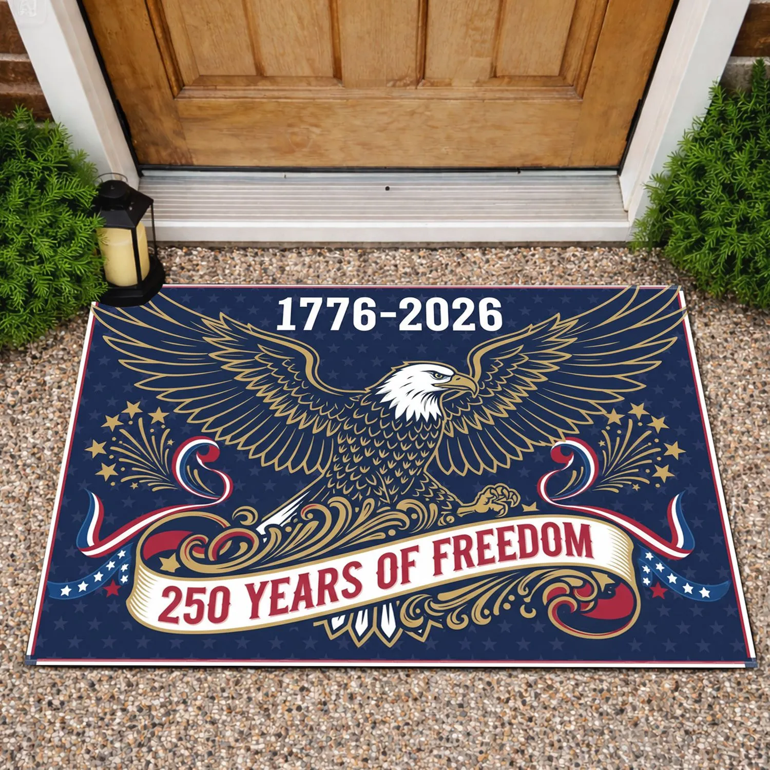Bald Eagle 1776-2026 250 Years of Freedom - USA Patriotic Heritage Celebration Doormat - 1
