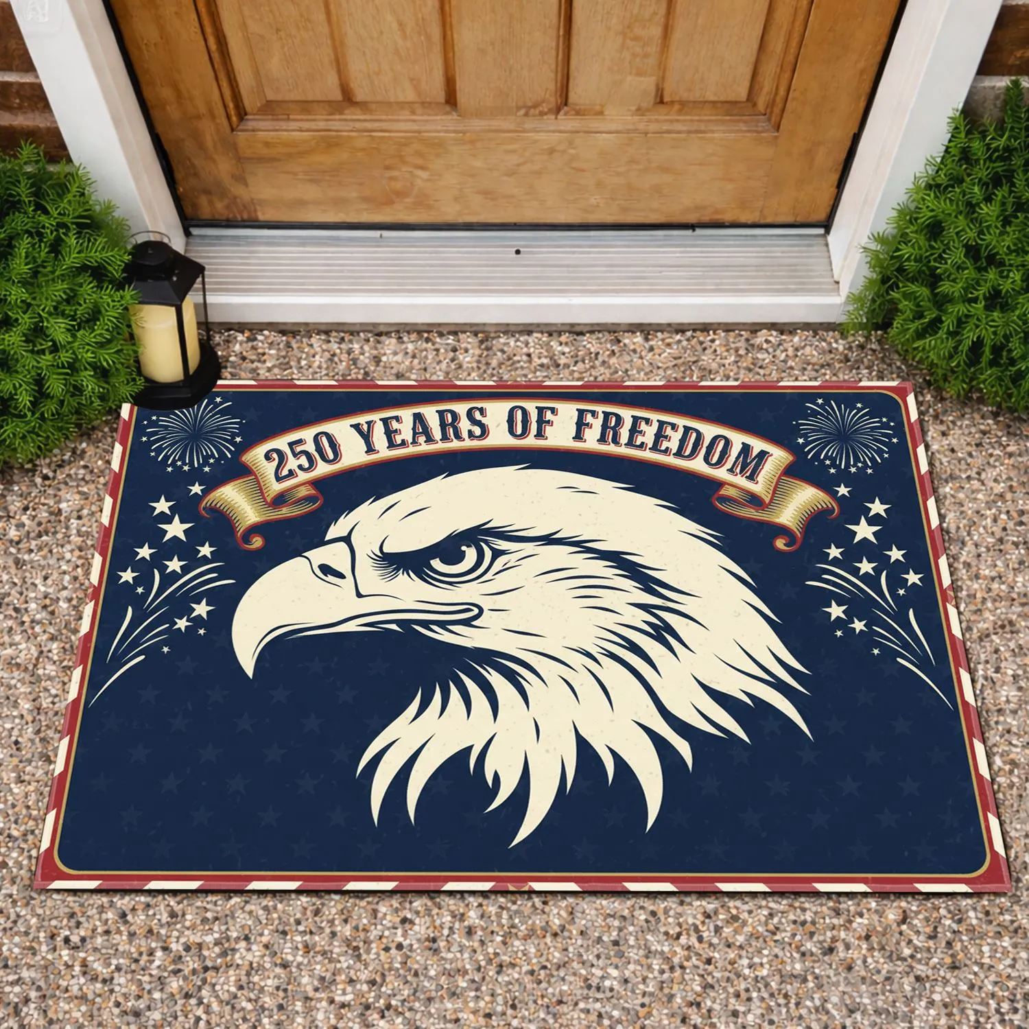 Bald Eagle American Flag 1776-2026 - USA 250 Years of Freedom Independence Day Doormat - 1