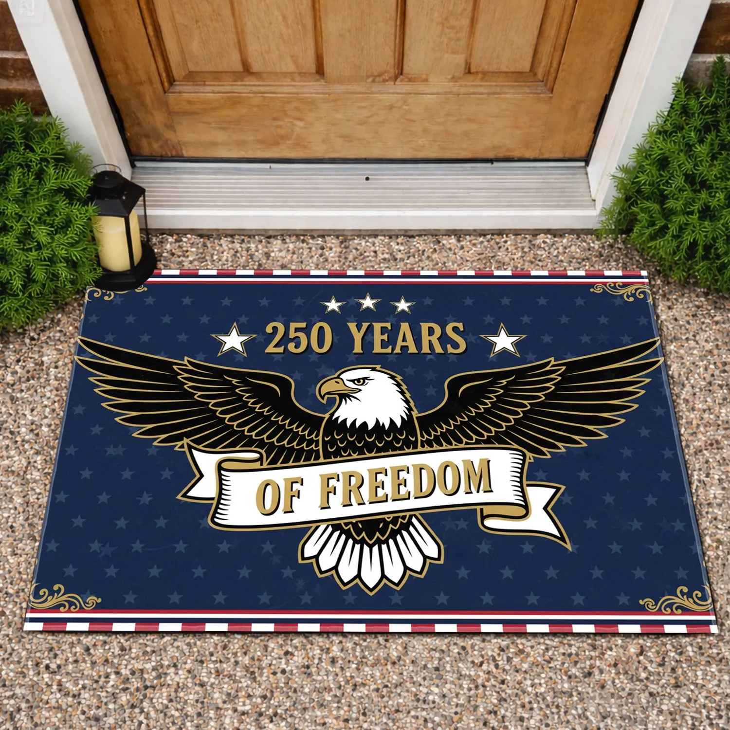 Bald Eagle 250 Years of Freedom 1776-2026 - USA 250th Anniversary Patriotic Gift Doormat - 1