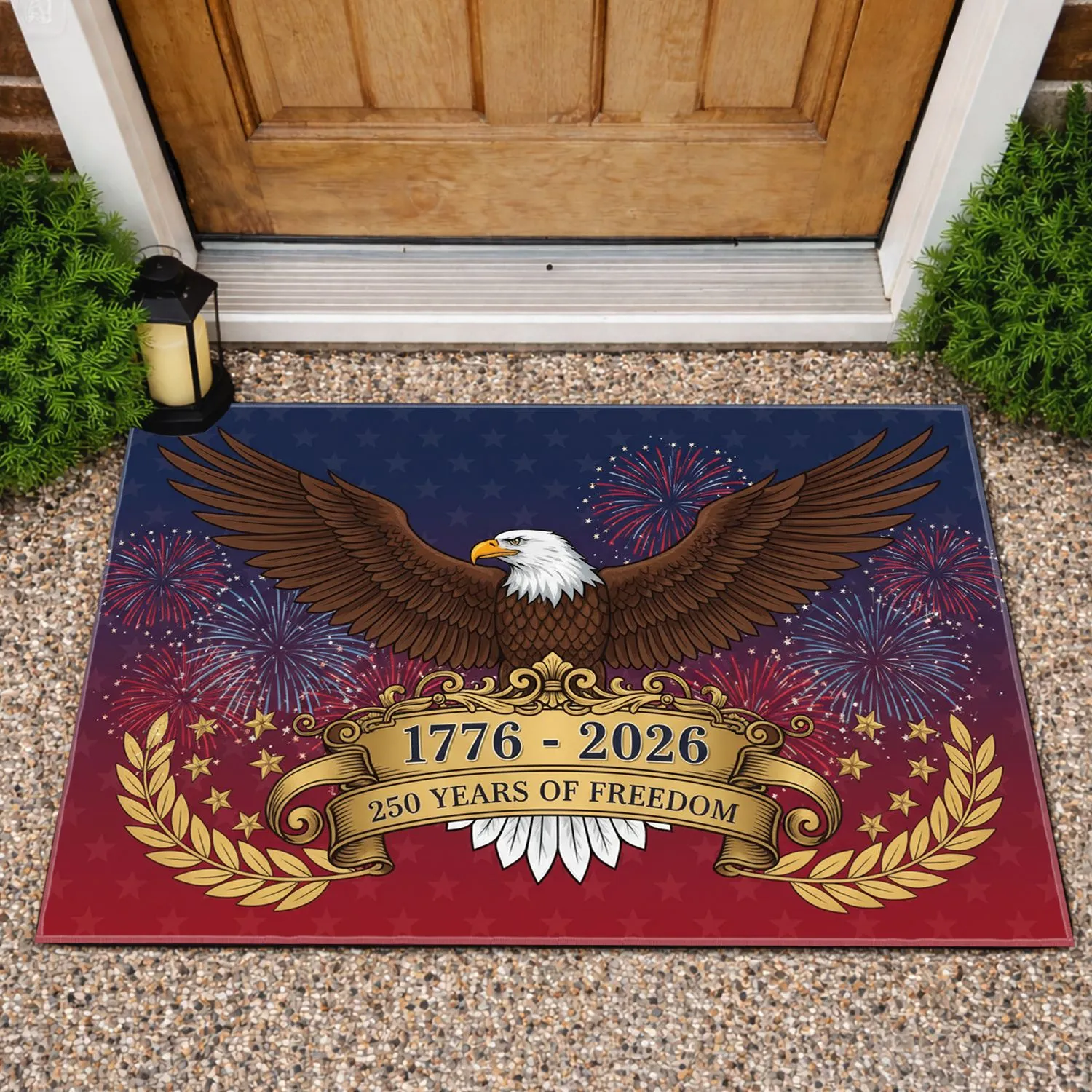 Bald Eagle 1776-2026 - USA 250th Anniversary Freedom Celebration Doormat - 1
