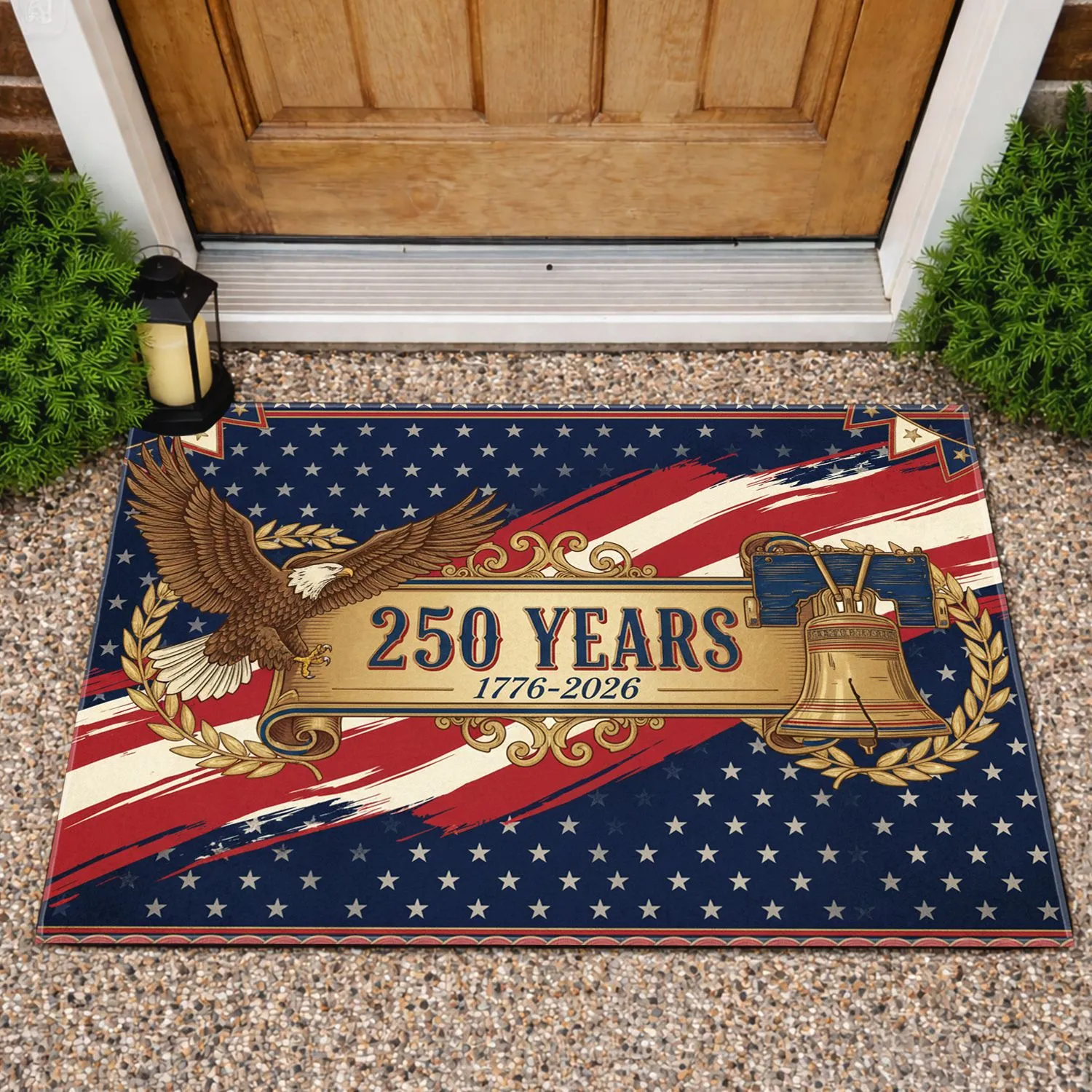 Bald Eagle Liberty Bell 1776-2026 - USA 250th Anniversary Freedom Celebration Doormat - 1