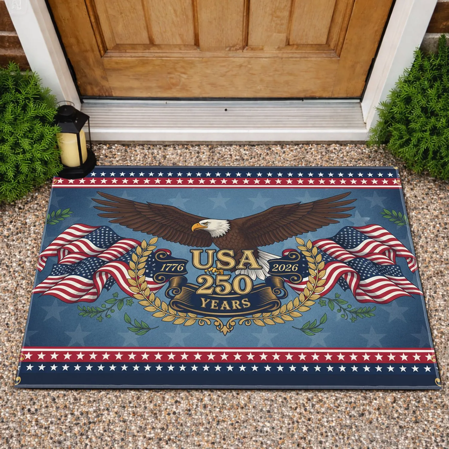 Bald Eagle American Flag 1776-2026 - USA 250th Anniversary Independence Day Gift for Dad Doormat - 1