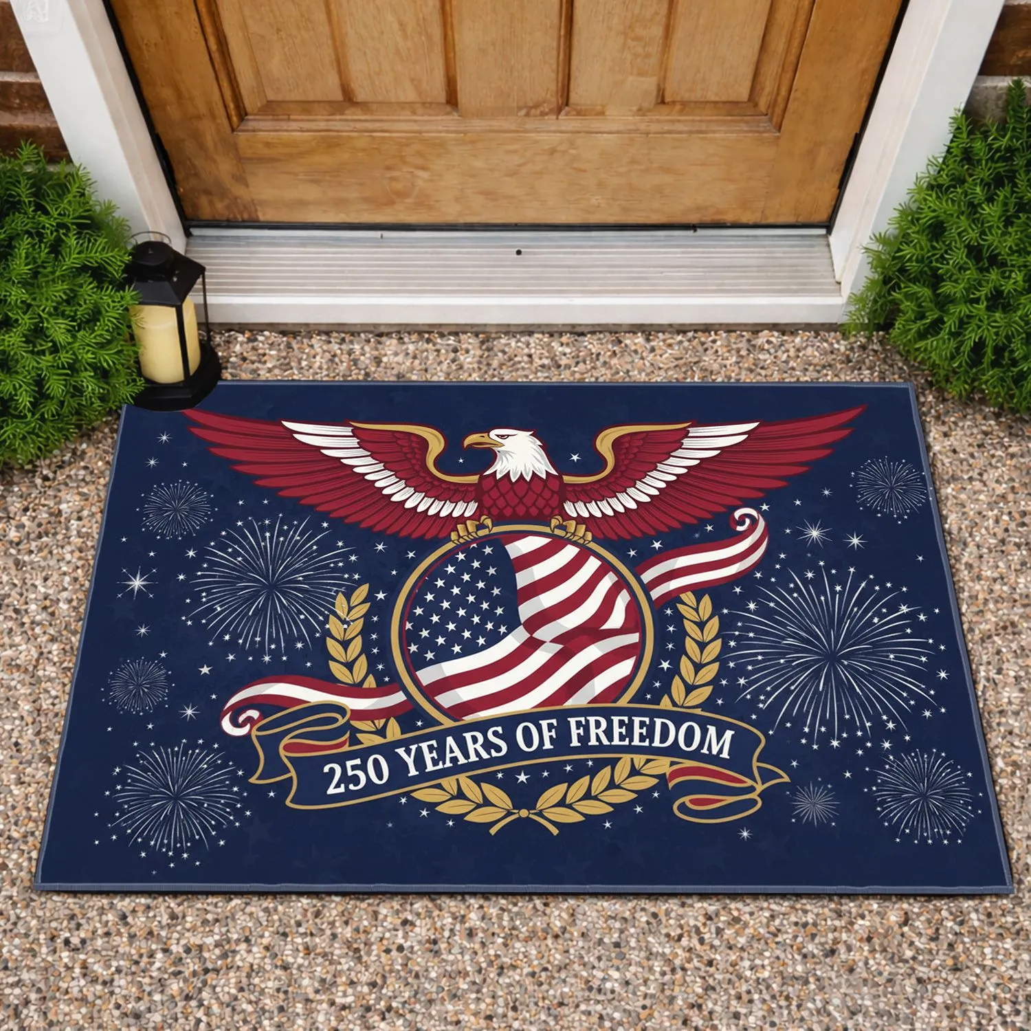 Bald Eagle American Flag 1776-2026 - USA 250th Anniversary Independence Day Gift for Dad Doormat - 1