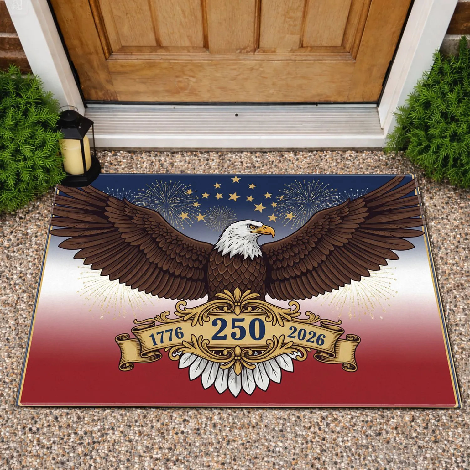 Bald Eagle American Flag 1776-2026 - USA 250th Anniversary Celebration Doormat - 1