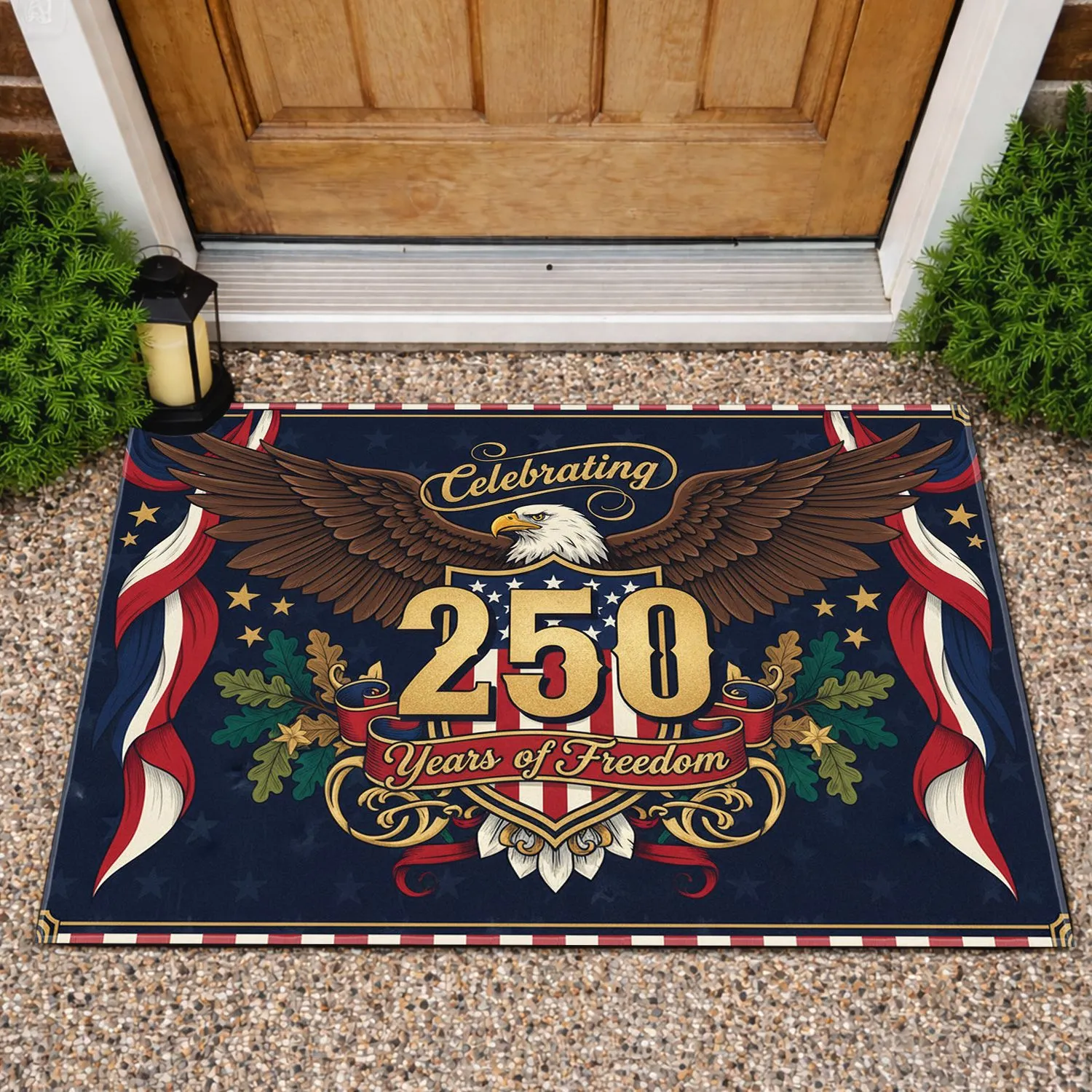 Bald Eagle American Flag 1776-2026 - USA 250th Anniversary Independence Day Gift Doormat - 1