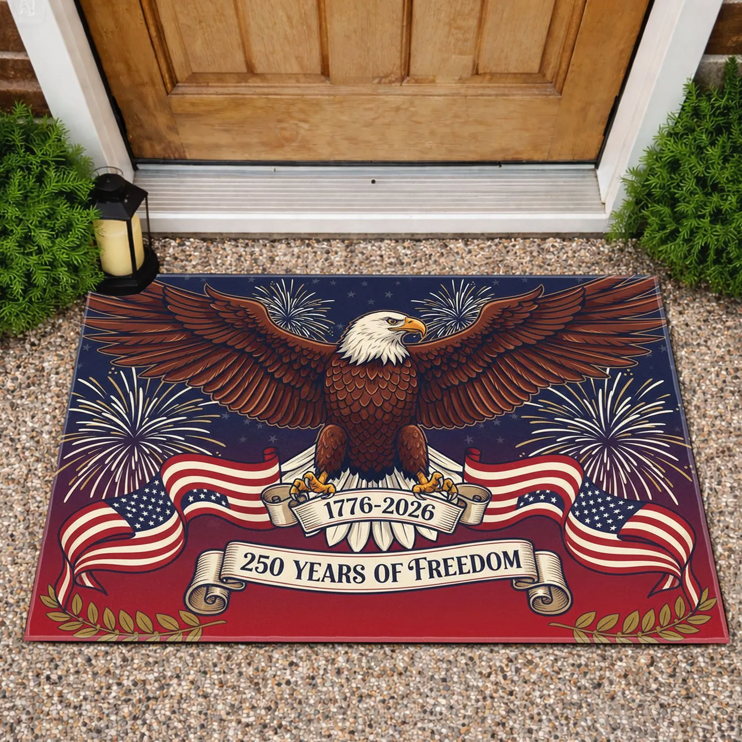 Bald Eagle American Flag 1776-2026 - USA 250th Anniversary Independence Day Gift for Dad Doormat - 1