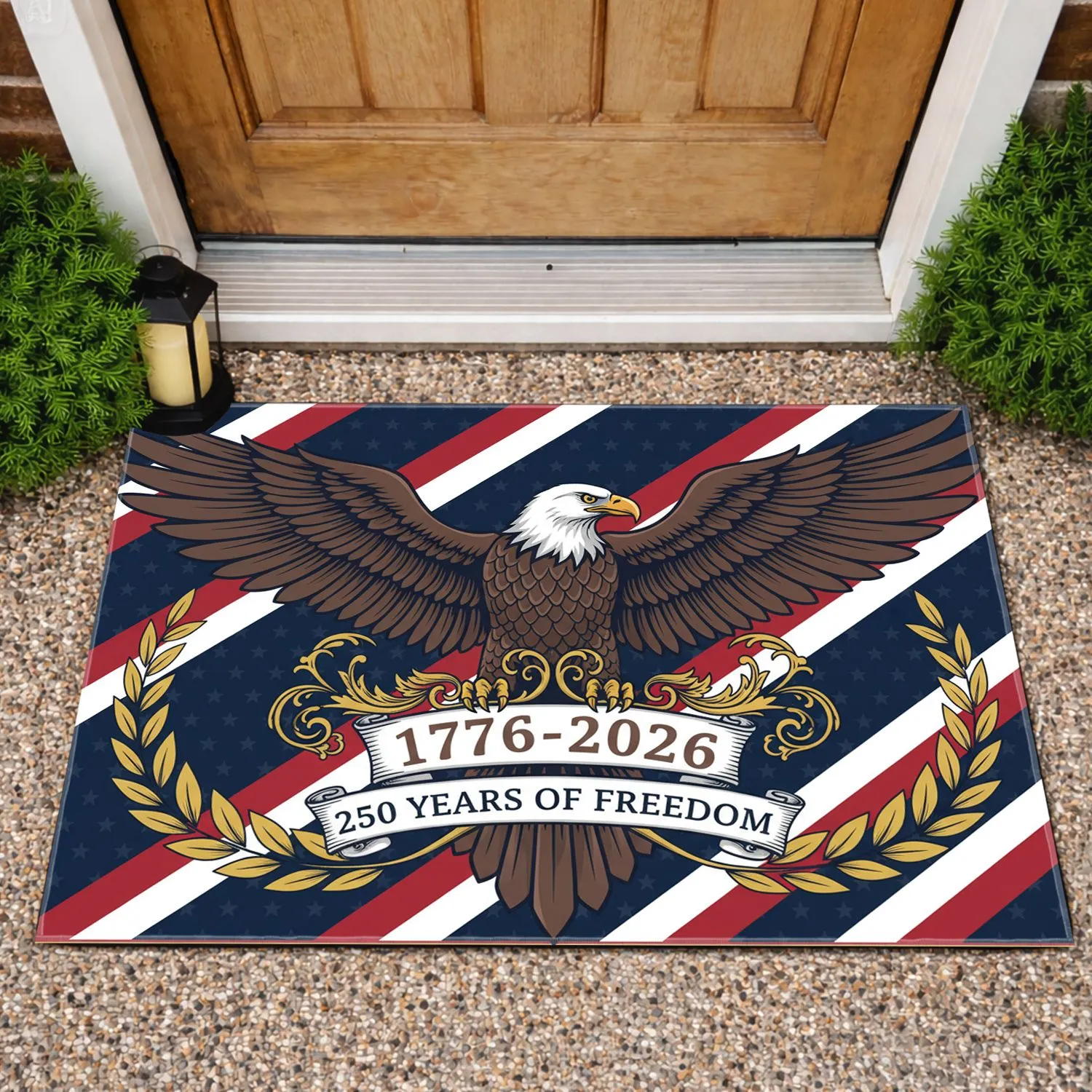 Bald Eagle American Flag 1776-2026 - USA 250th Anniversary Independence Day Gift Doormat - 1