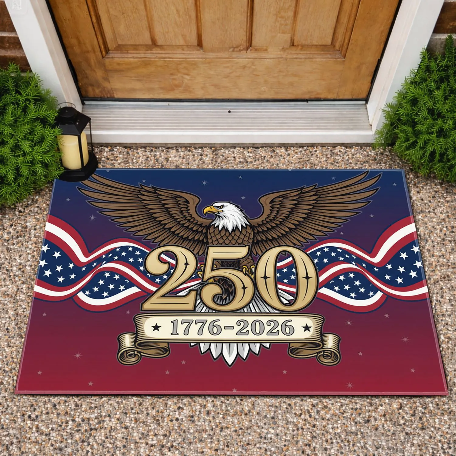 Bald Eagle American Flag 1776-2026 - USA 250th Anniversary Commemoration Doormat - 1