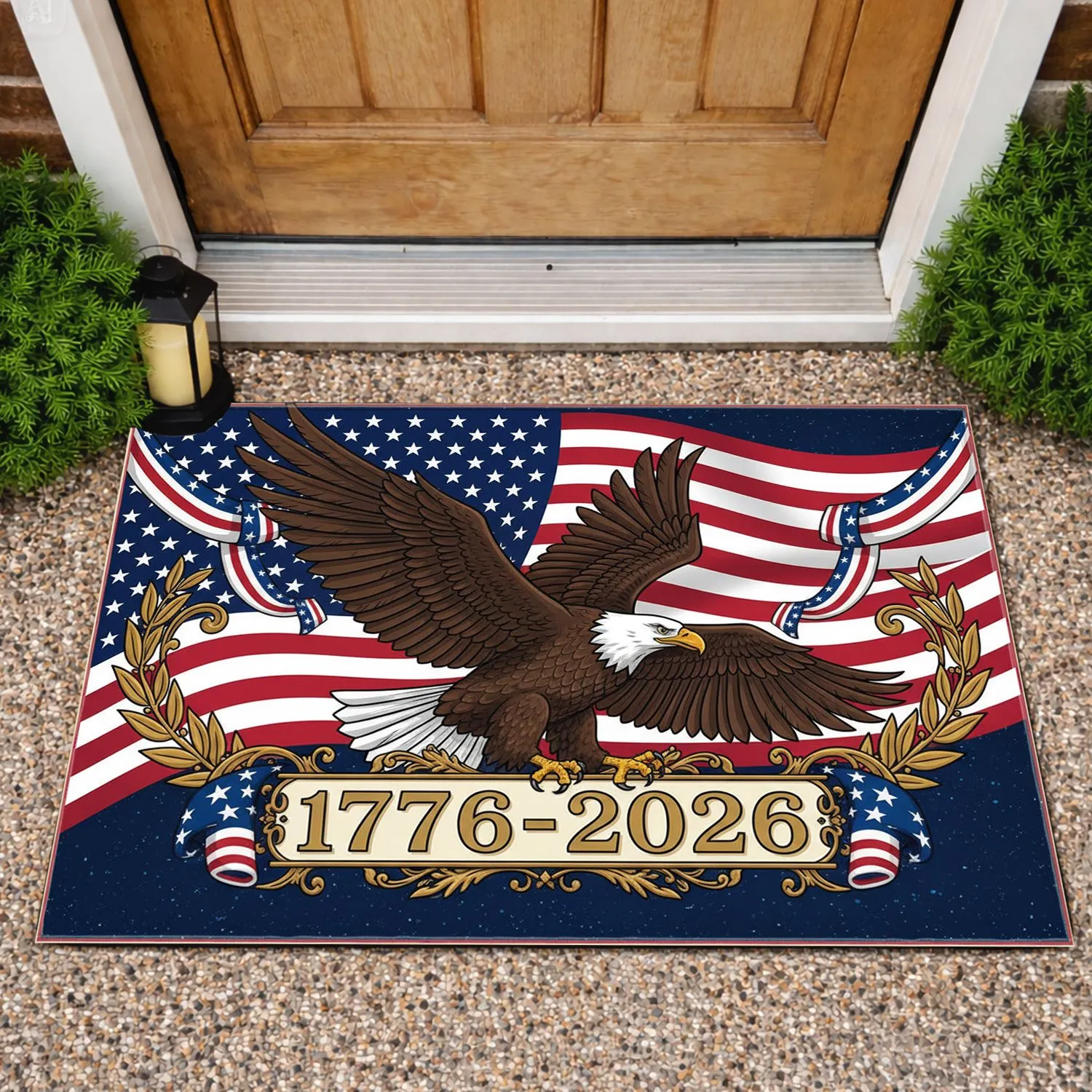 Bald Eagle American Flag 1776-2026 - USA 250th Anniversary Patriotic Commemorative Doormat - 1