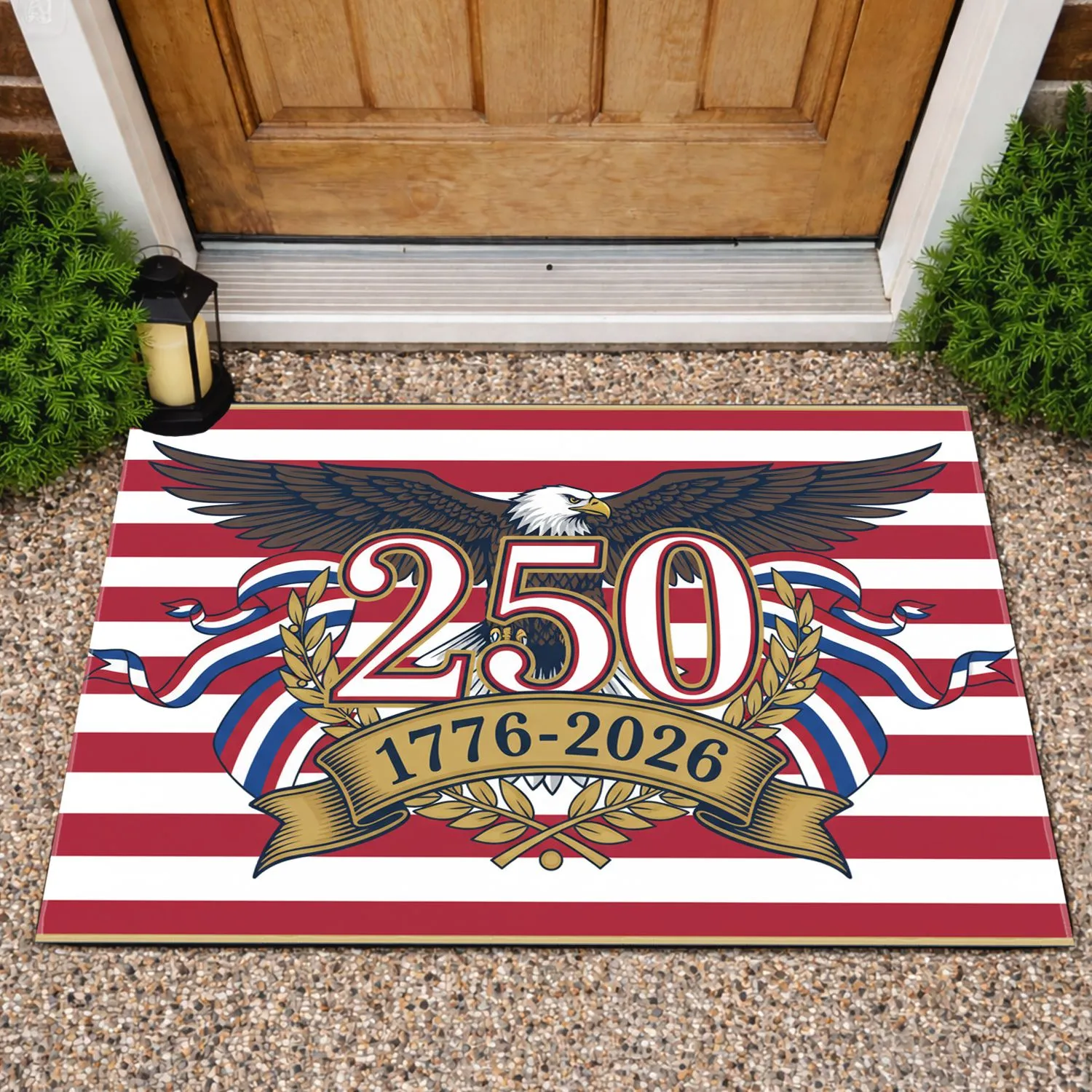 Bald Eagle American Flag 1776-2026 - USA 250th Anniversary Patriotic Gift for Veterans Doormat - 1