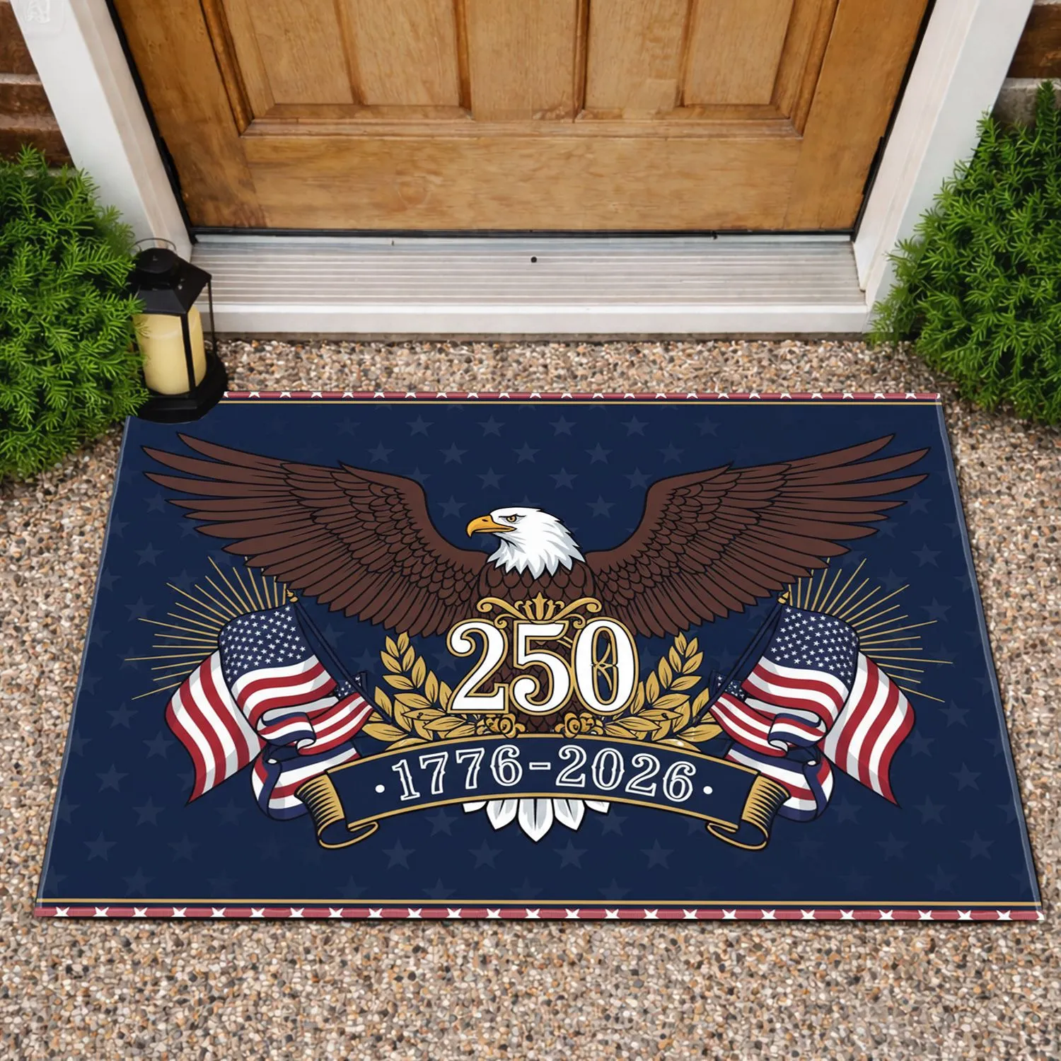 Bald Eagle American Flag 1776-2026 - USA 250th Anniversary Patriotic Gift for Veterans Doormat - 1