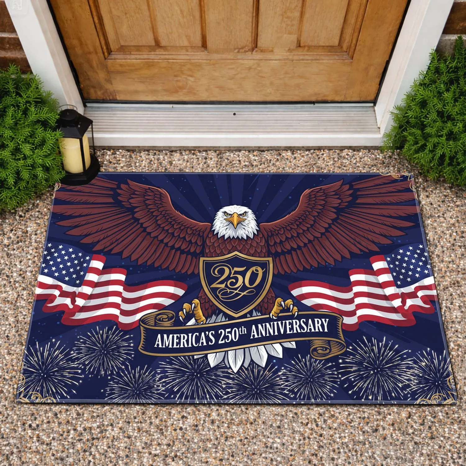 Bald Eagle American Flag 1776-2026 - USA 250th Anniversary Independence Day Gift for Dad Doormat - 1