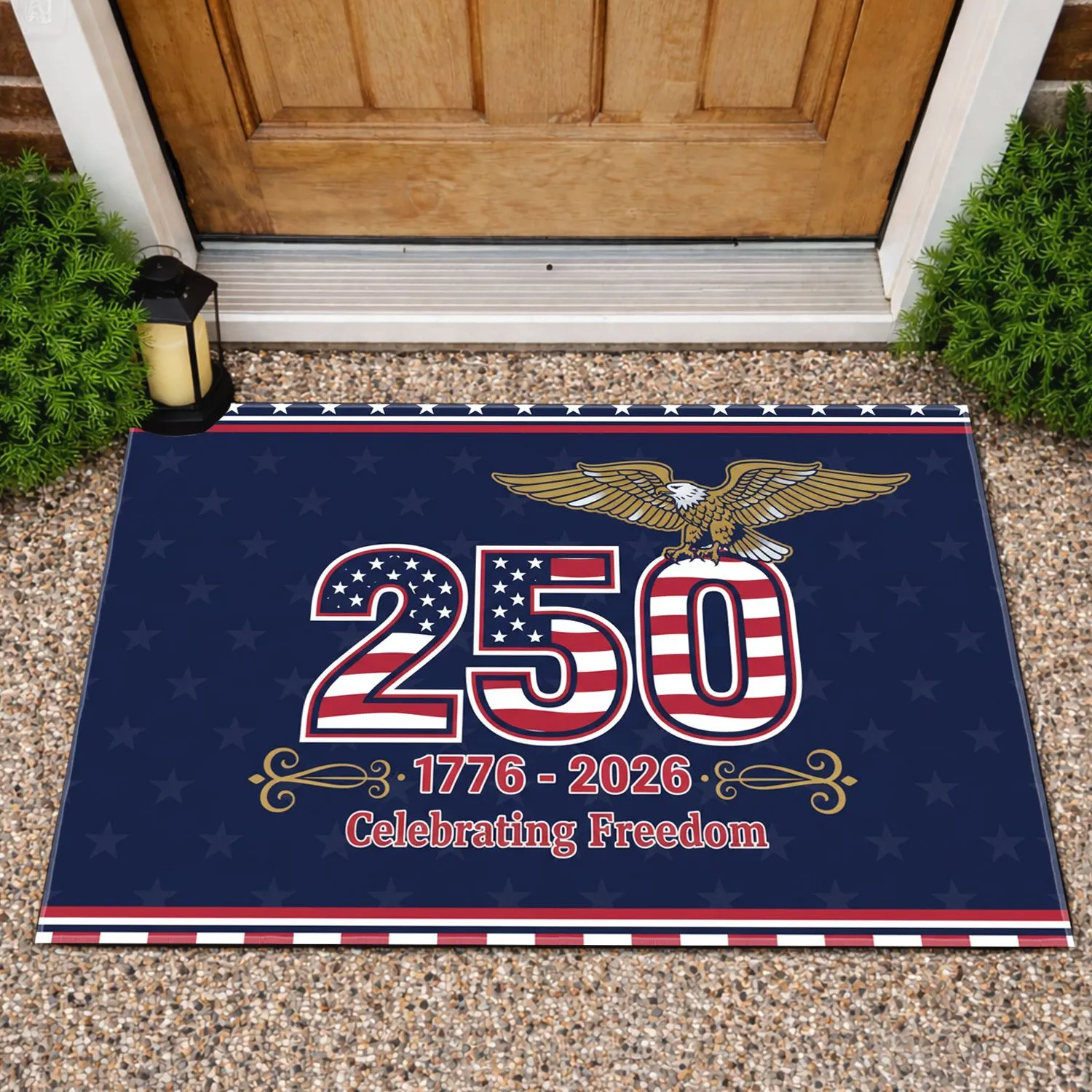 Bald Eagle 250 Flag 1776-2026 - USA 250th Anniversary Freedom Celebration Doormat - 1
