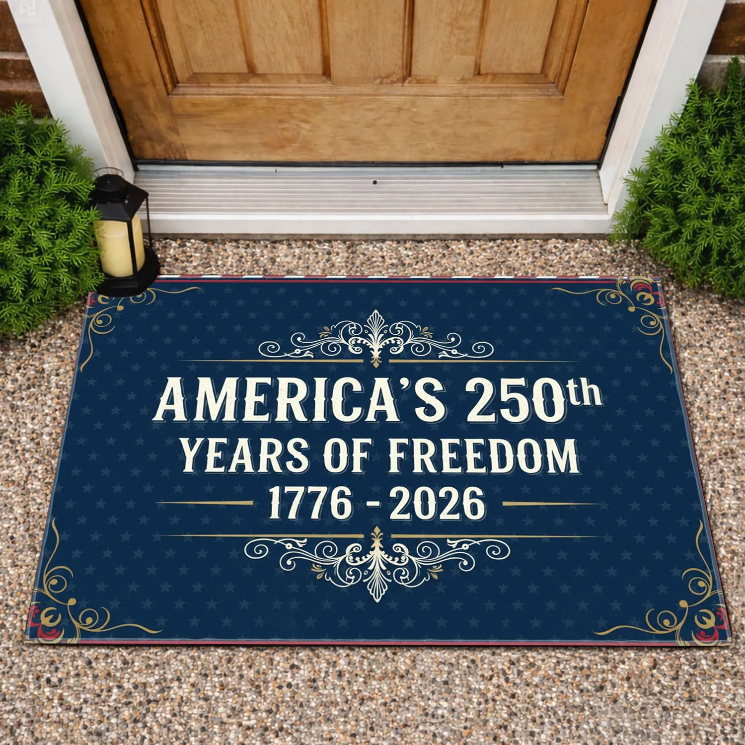 America's 250th Years of Freedom 1776-2026 - USA Patriotic Anniversary Doormat - 1