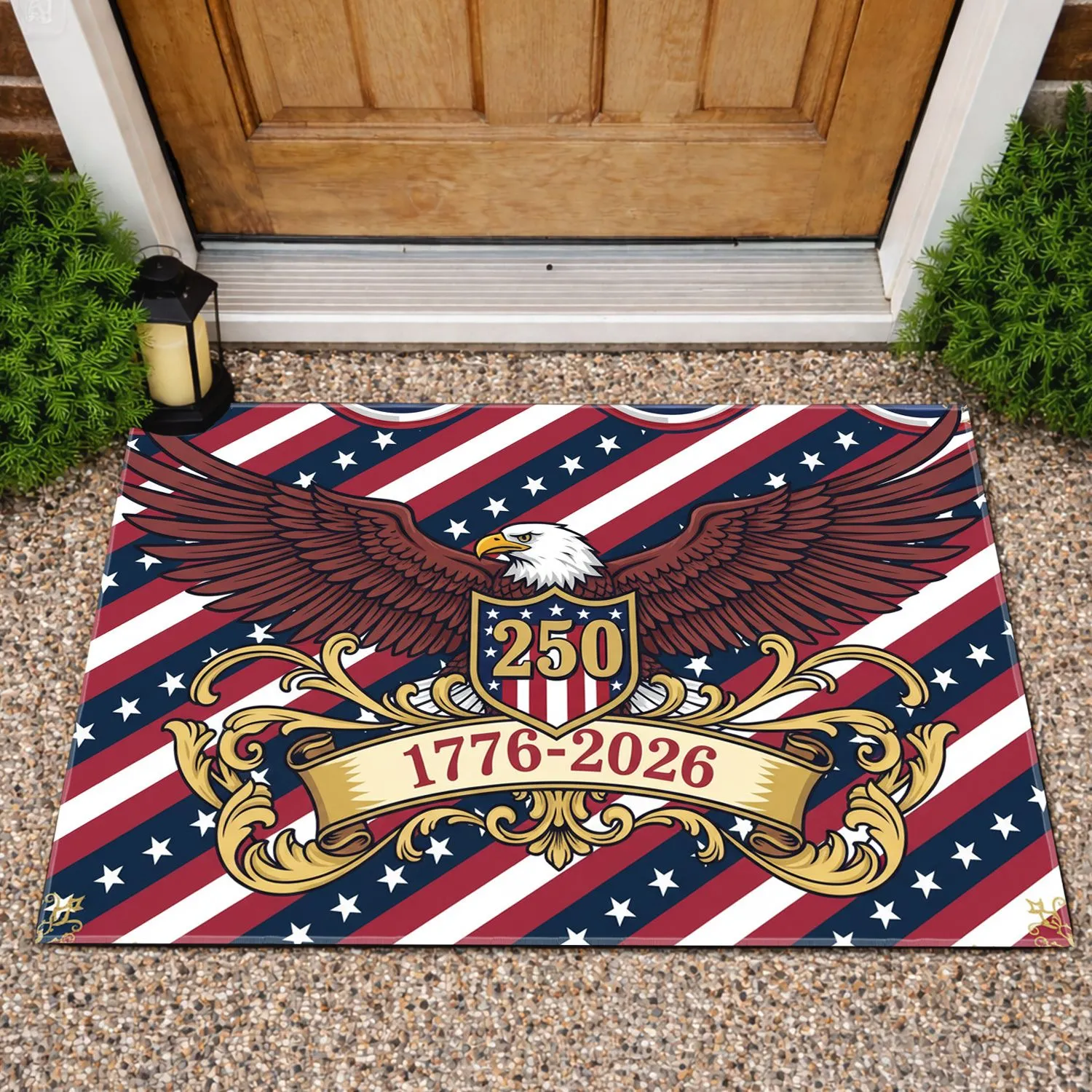 Bald Eagle Liberty Shield 1776-2026 - USA 250th Anniversary Independence Day Gift Doormat - 1