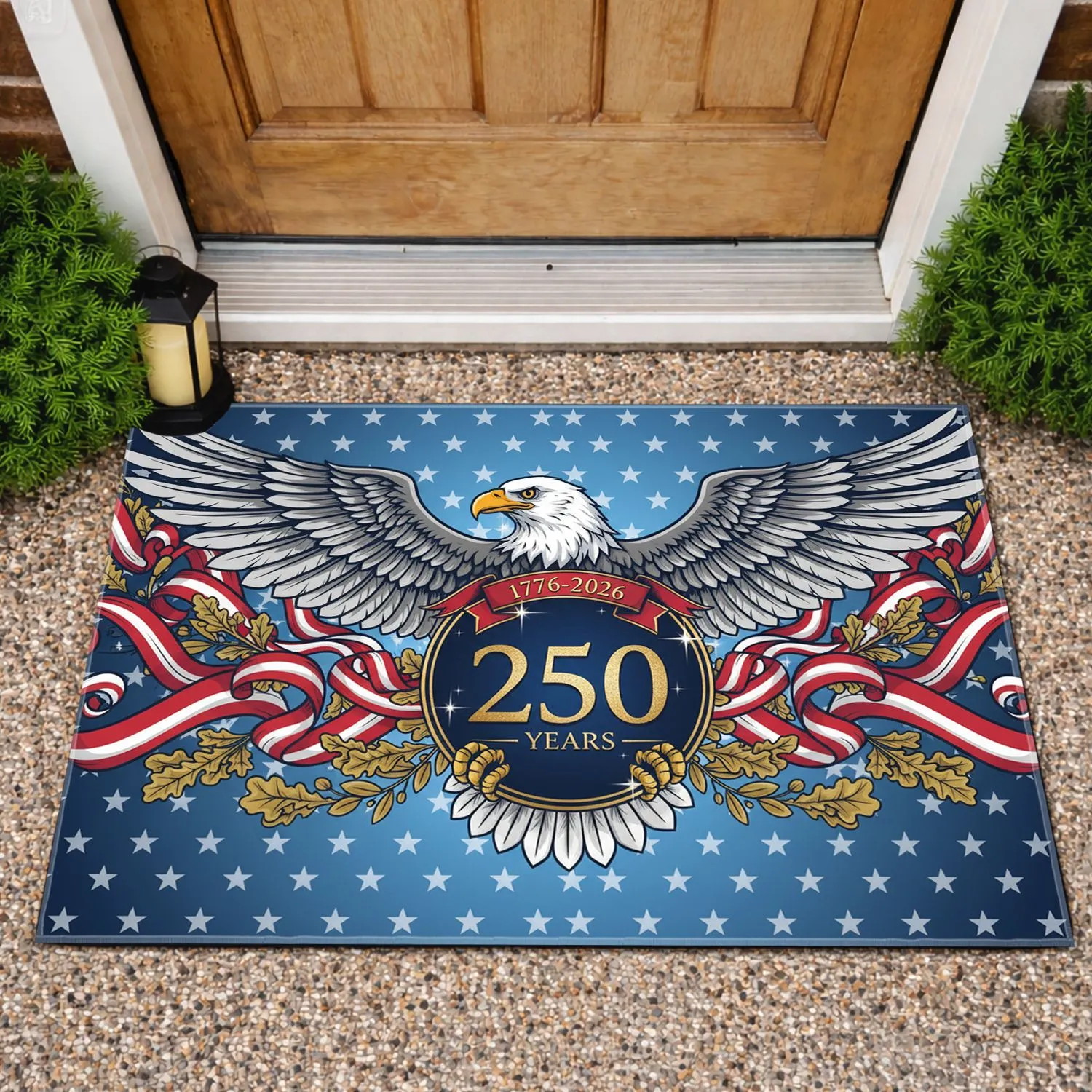 Bald Eagle American Flag 1776-2026 - USA 250th Anniversary Independence Day Gift Doormat - 1