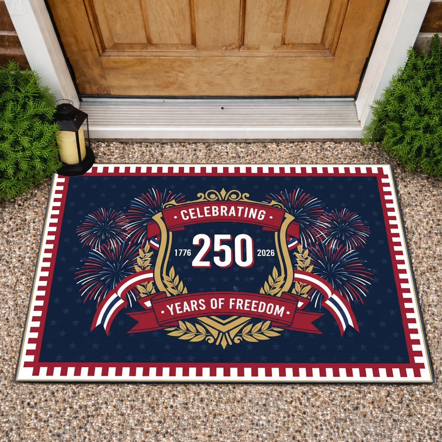 Patriotic Shield 1776-2026 - USA 250th Anniversary Freedom & American Heritage Doormat - 1