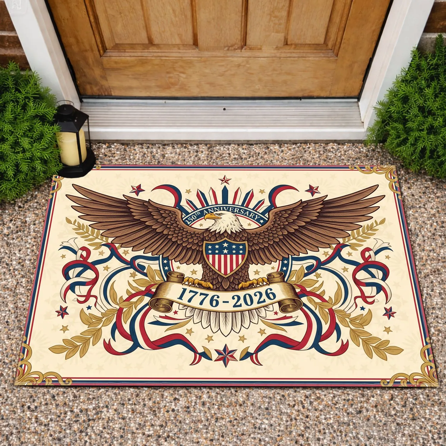 Bald Eagle American Flag 1776-2026 - USA 250th Anniversary Independence Day Gift for Dad Doormat - 1