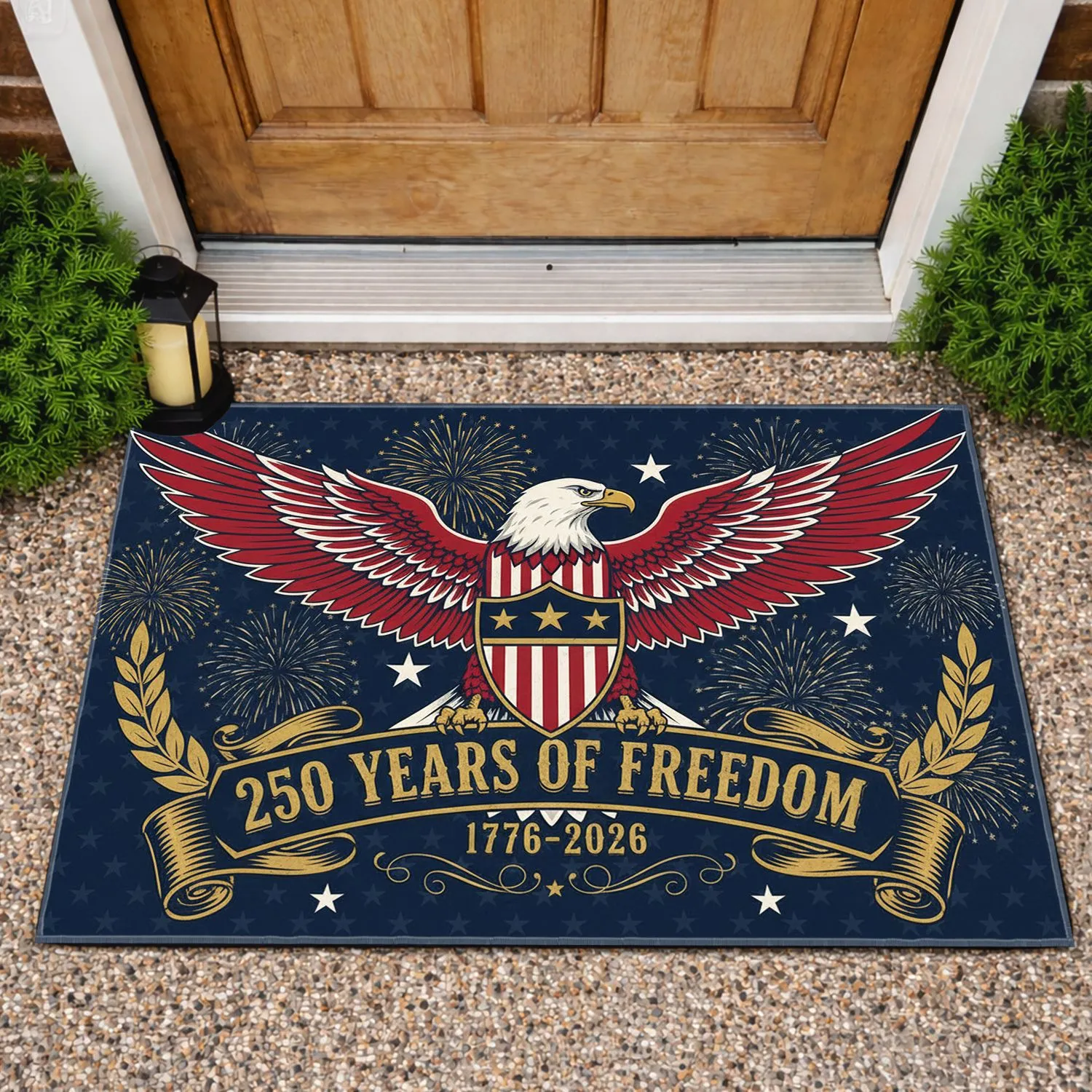 Bald Eagle Star Shield 1776-2026 - USA 250th Anniversary Patriotic Gift for Veterans Doormat - 1