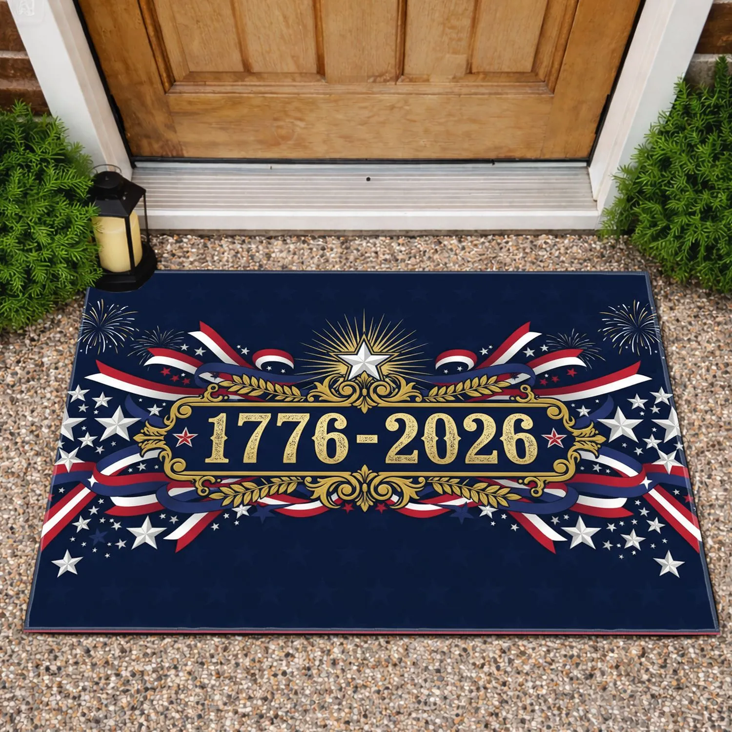 America 250th Anniversary 1776-2026 Patriotic Flag Art - Independence Day Celebration Doormat - 1