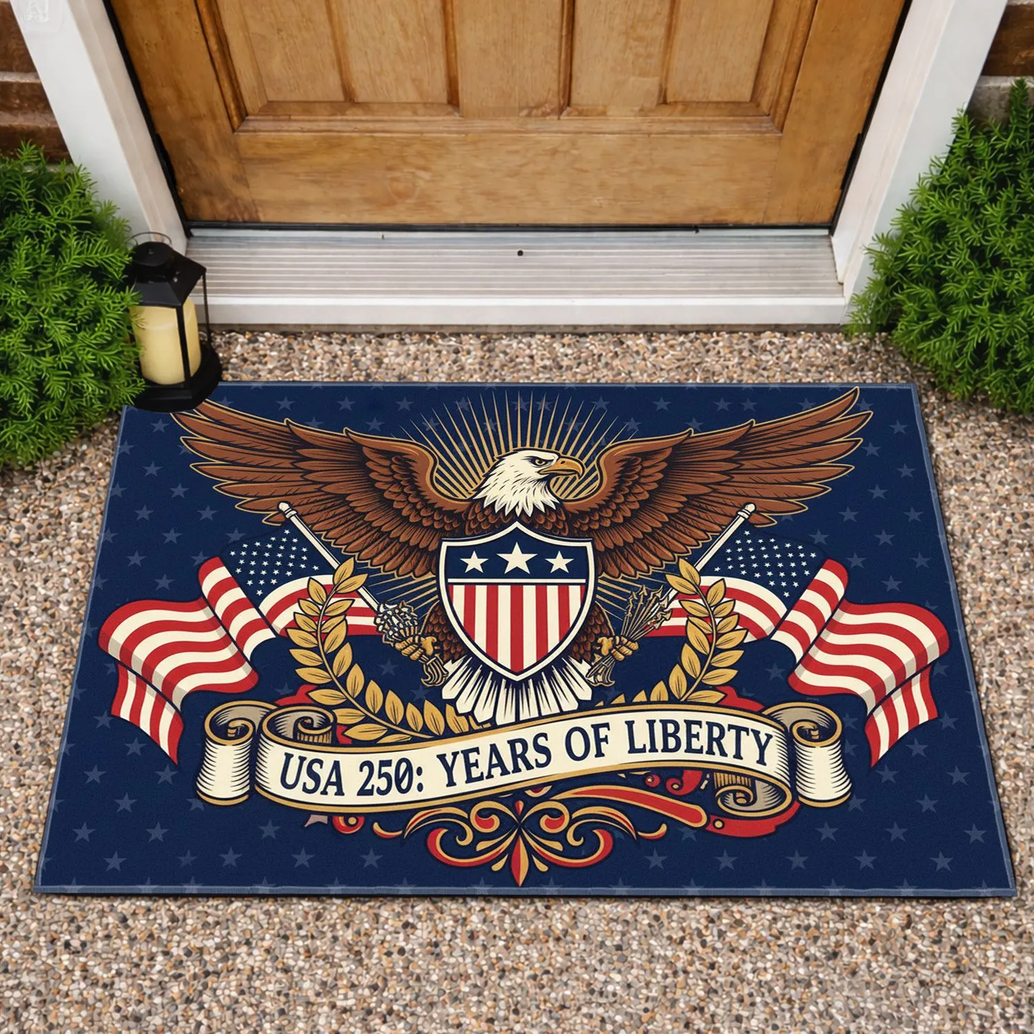 Bald Eagle American Flag 1776-2026 - USA 250th Anniversary Independence Day Patriotic Gift Doormat - 1