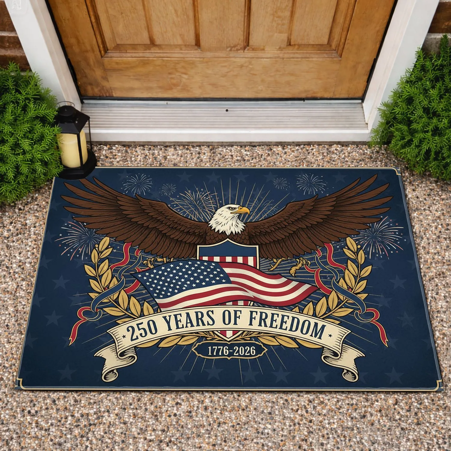 Bald Eagle American Flag 1776-2026 - USA 250th Anniversary Independence Day Gift for Dad Doormat - 1