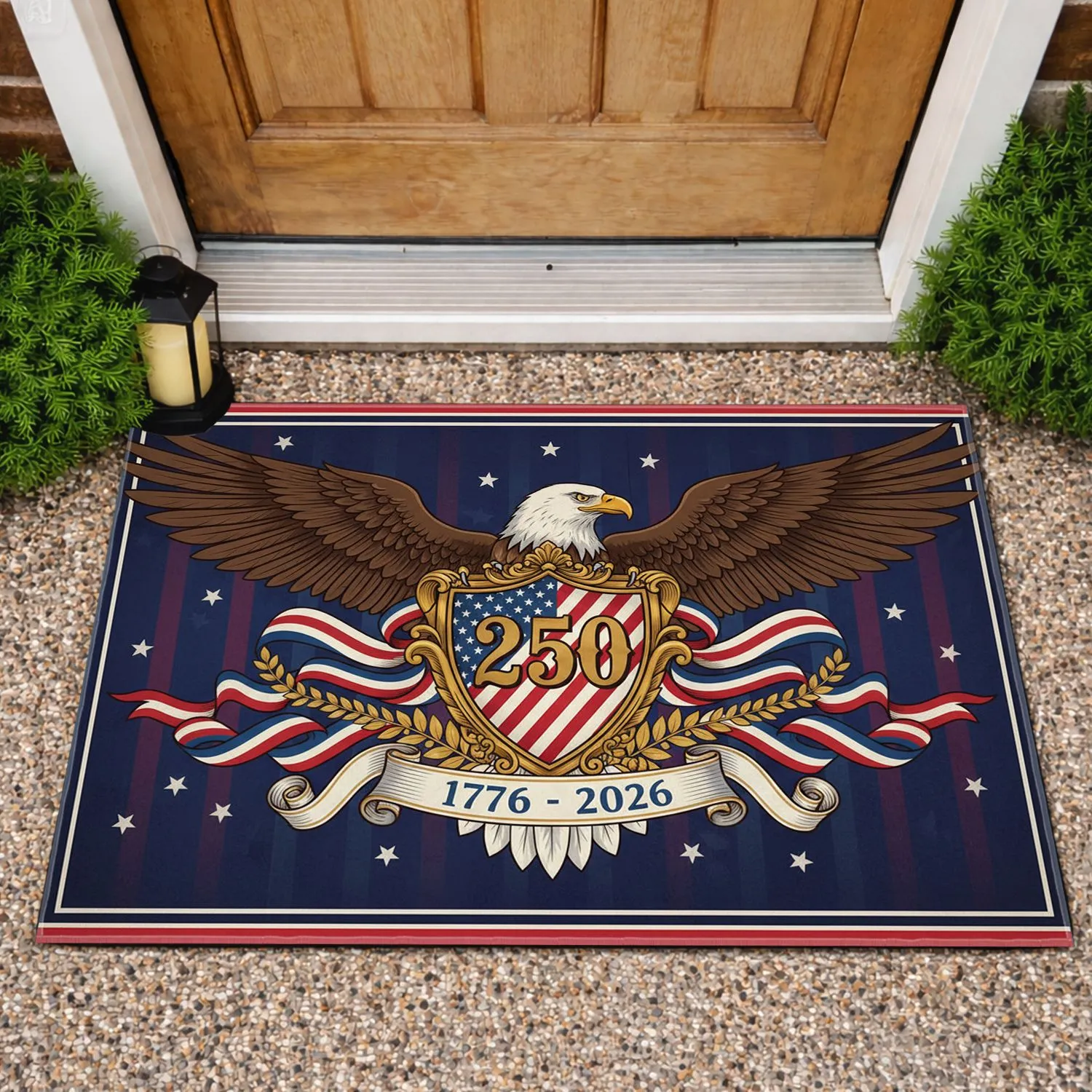 Bald Eagle American Flag 1776-2026 - USA 250th Anniversary Independence Day Gift for Dads Doormat - 1