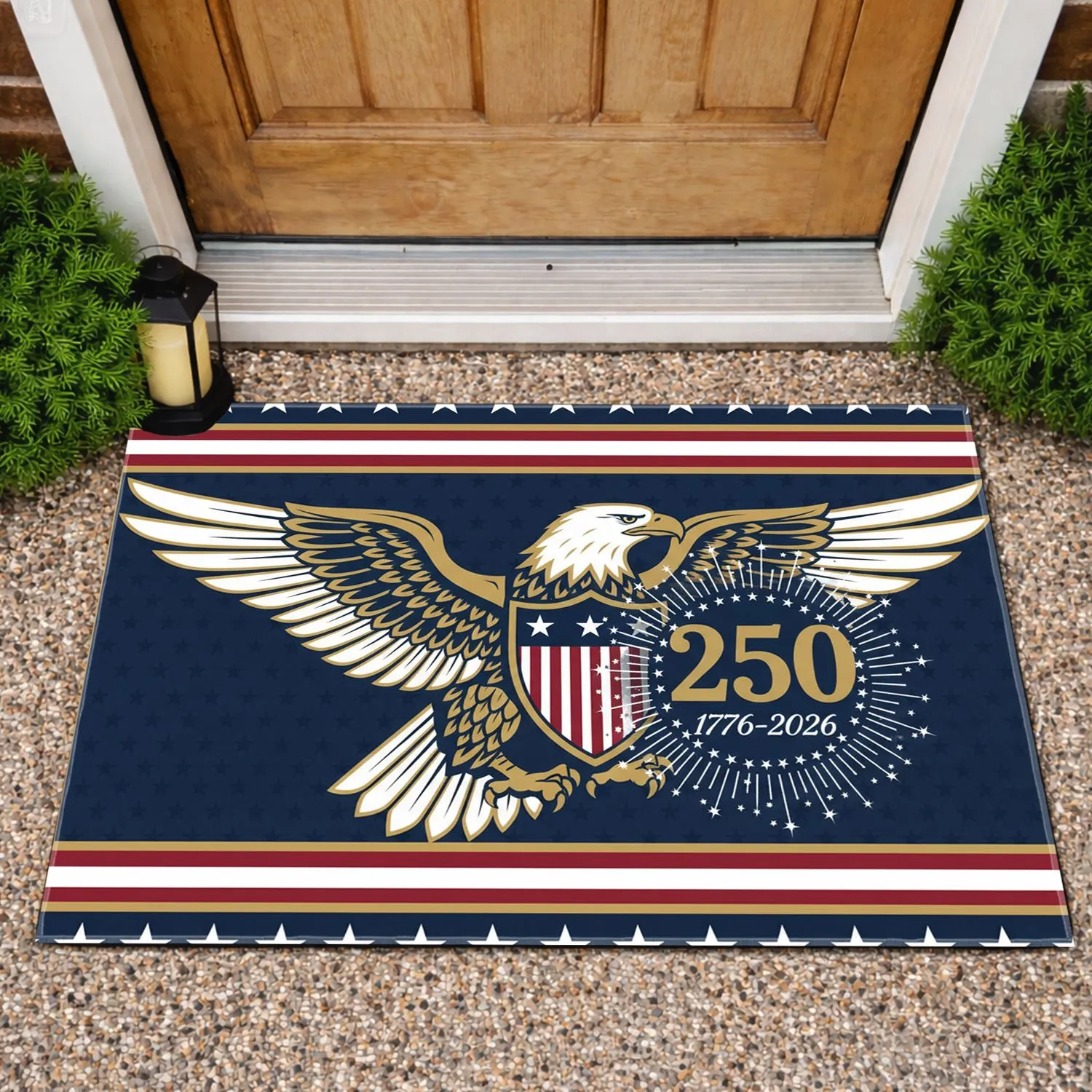 Bald Eagle American Flag 1776-2026 - USA 250th Anniversary Independence Day Doormat - 1