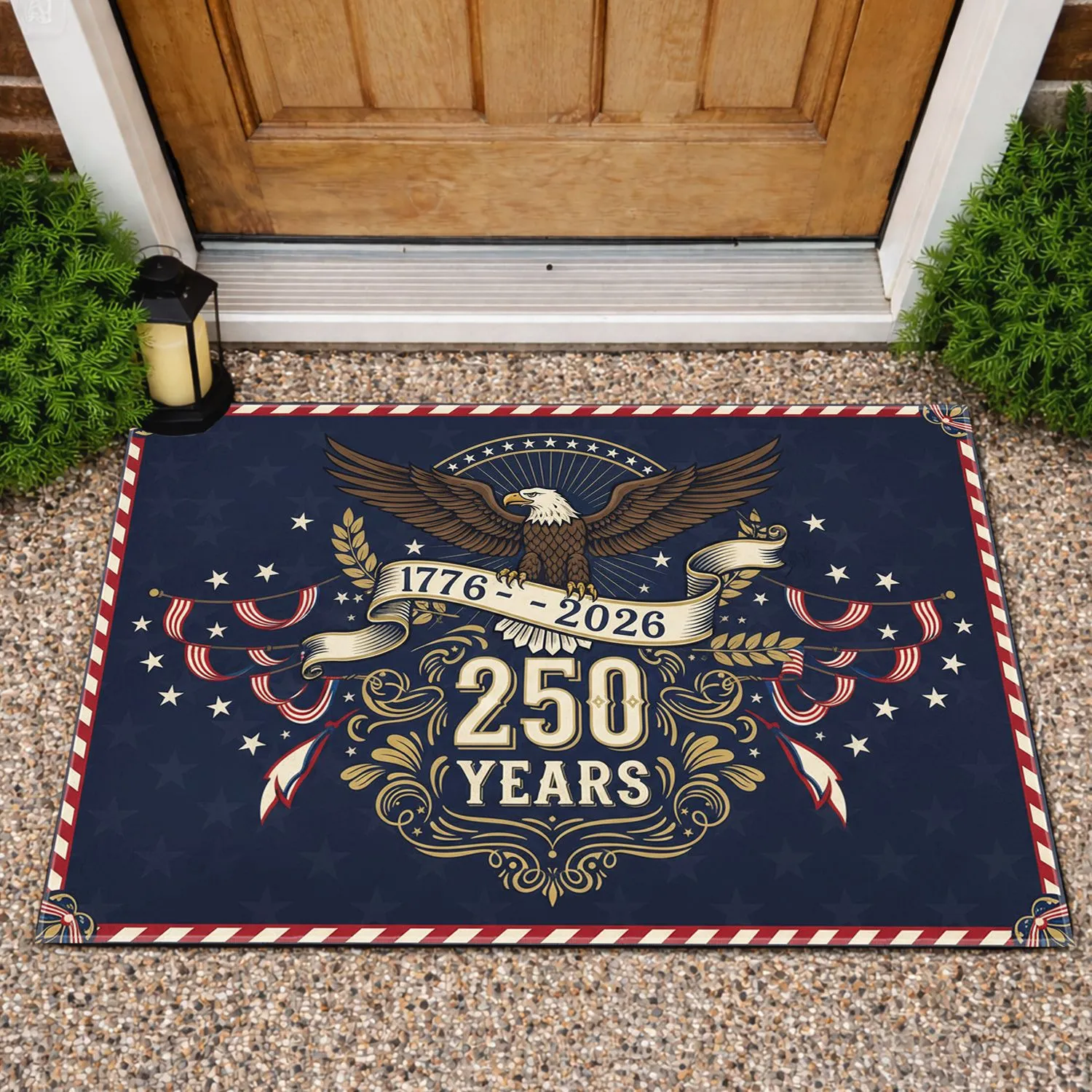 Bald Eagle American Flag 1776-2026 - USA 250th Anniversary Independence Day Gift Doormat - 1