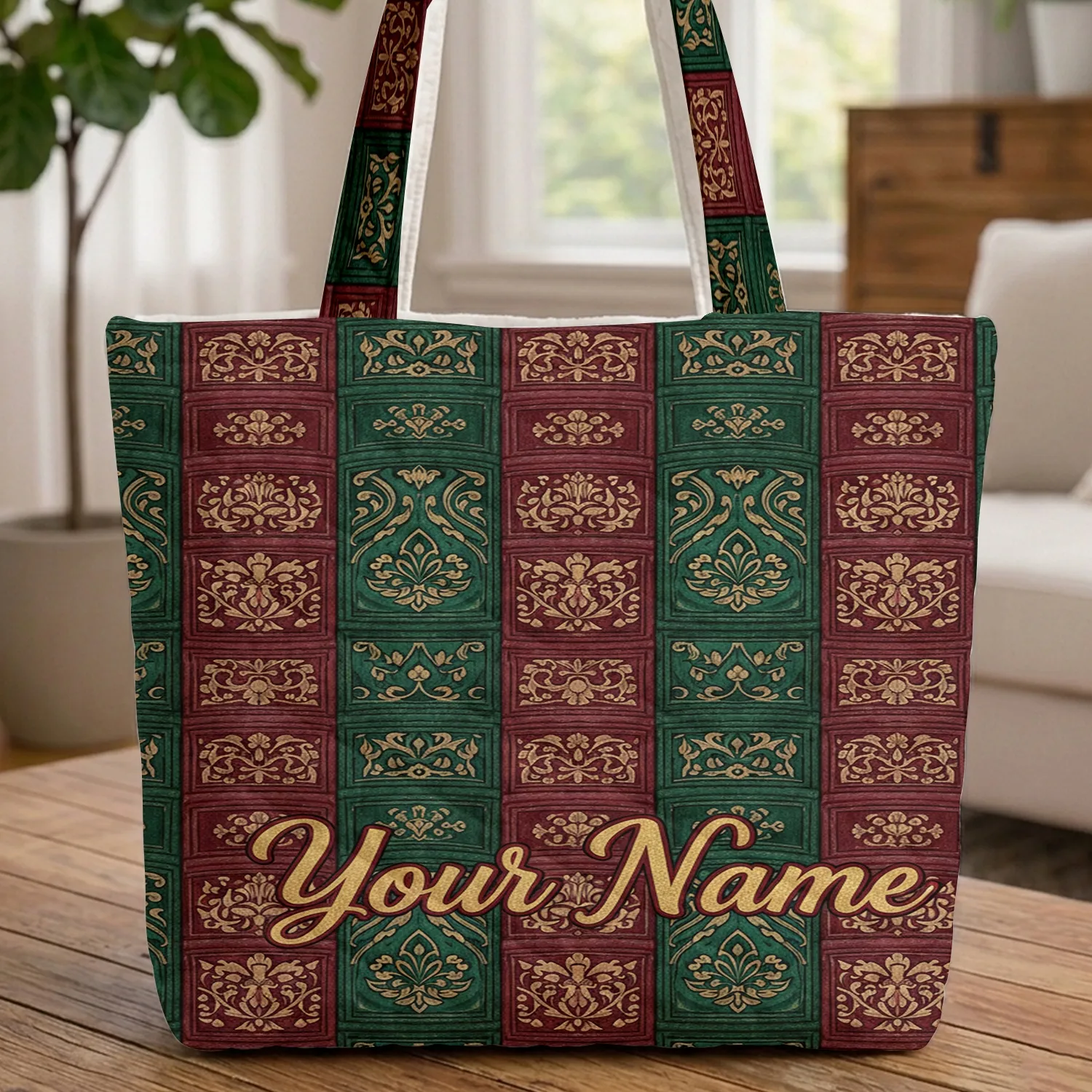 William Morris Victorian Book Spines Gilded Accents - Book Lover Gift for Readers Quilted Tote Bag - 1