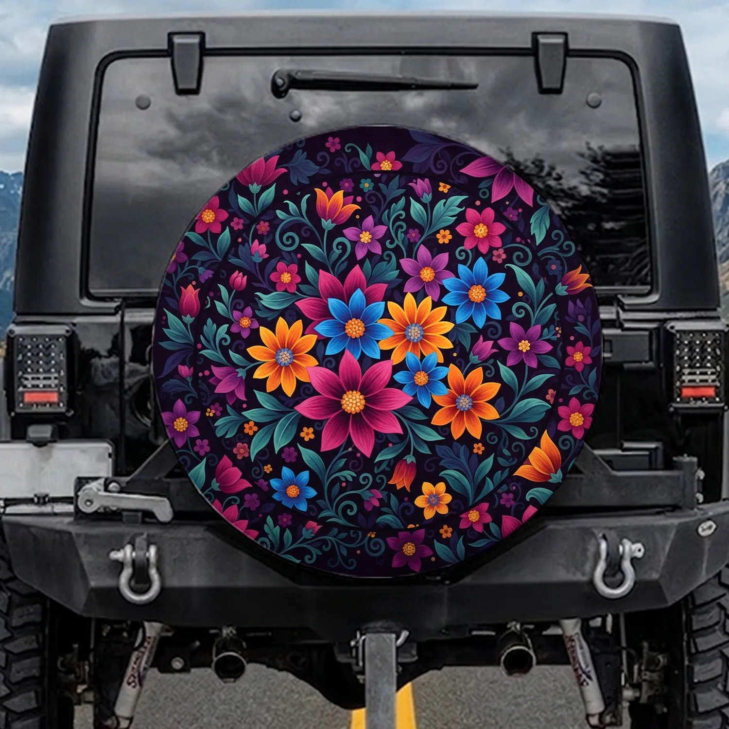 Multi-Petal Daisy Floral Garden - Home Decor Gift for Garden Lover Spare Tire Cover - 1