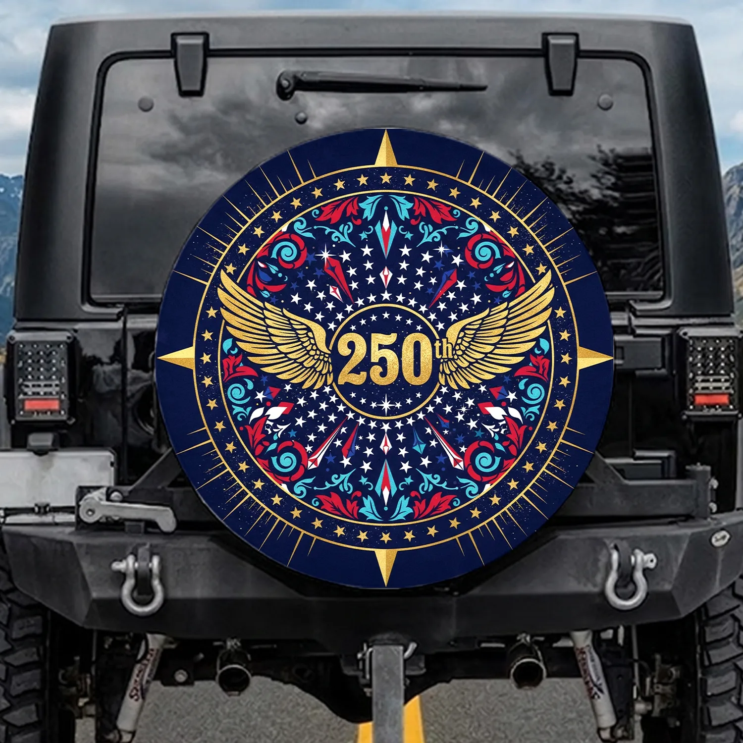 Bald Eagle 250th Anniversary (1776-2026) USA Patriotic Star Emblem - Freedom Day Gift Spare Tire Cover - 1
