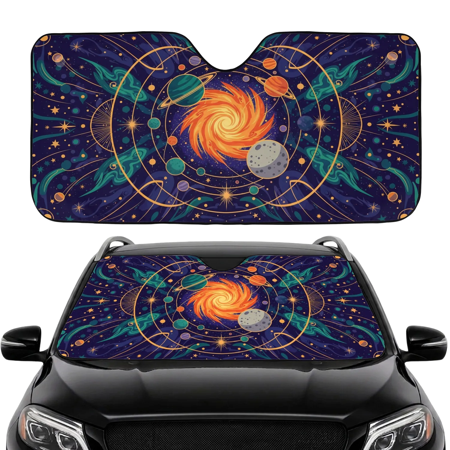 Cosmic Planets Nebula Celestial - Space Lover Gift for Star Gazers Car Sunshade - 1