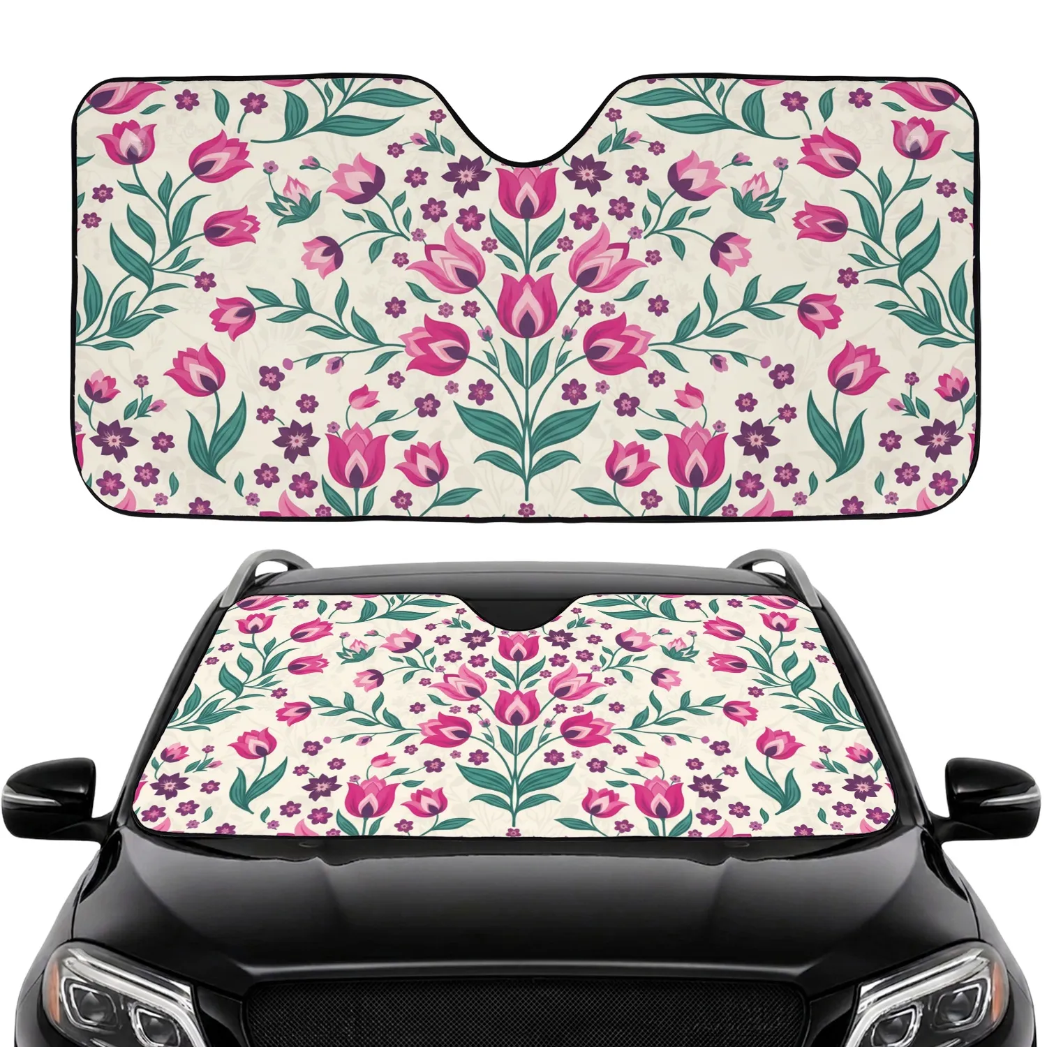 Tulip Blossom Star Flower Botanical Garden Foliage - Home Decor Gift for Botanical Lover Car Sunshade - 1