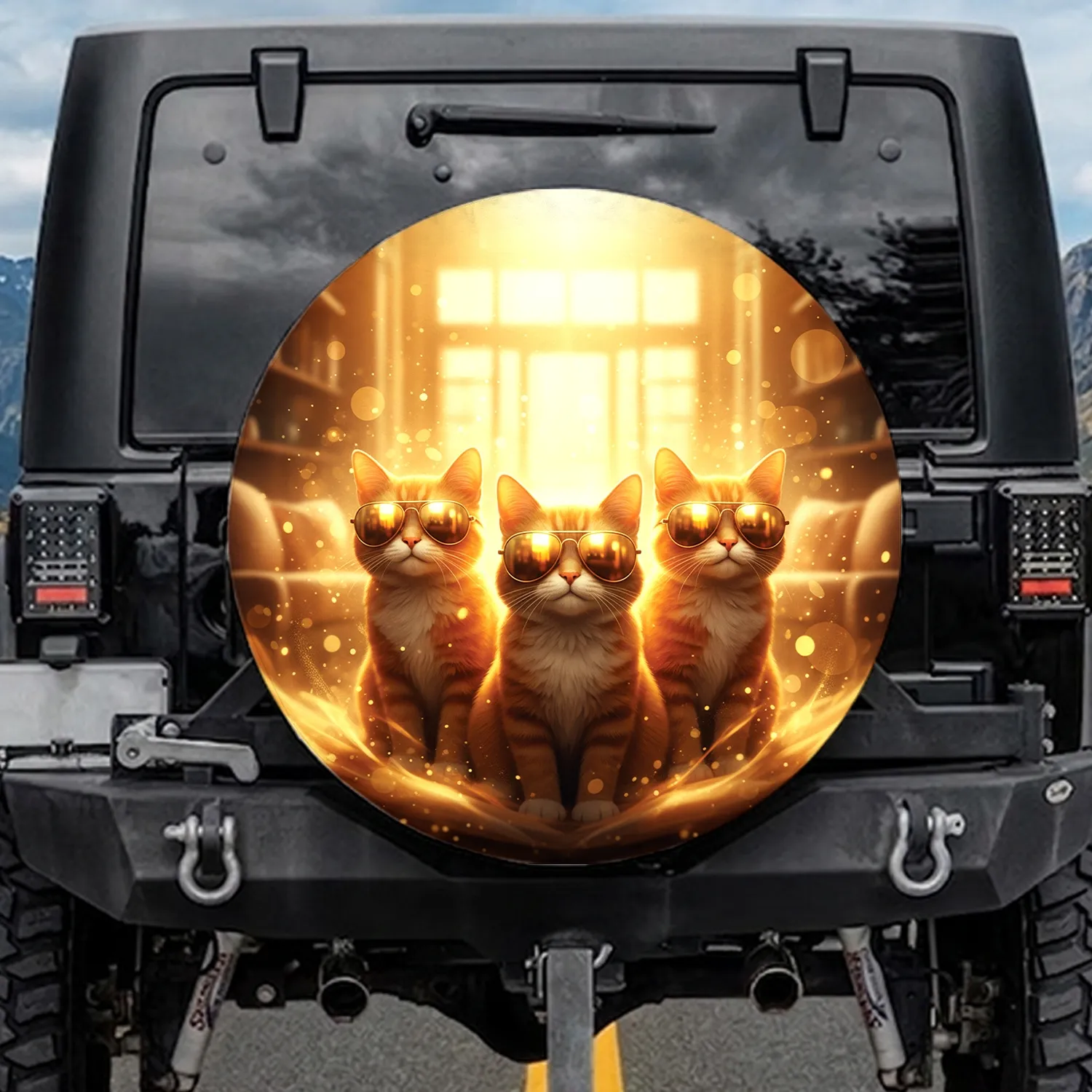 Orange Tabby Cats Aviator Sunglasses Sun-Drenched - Gift for Cat Lover Spare Tire Cover - 1