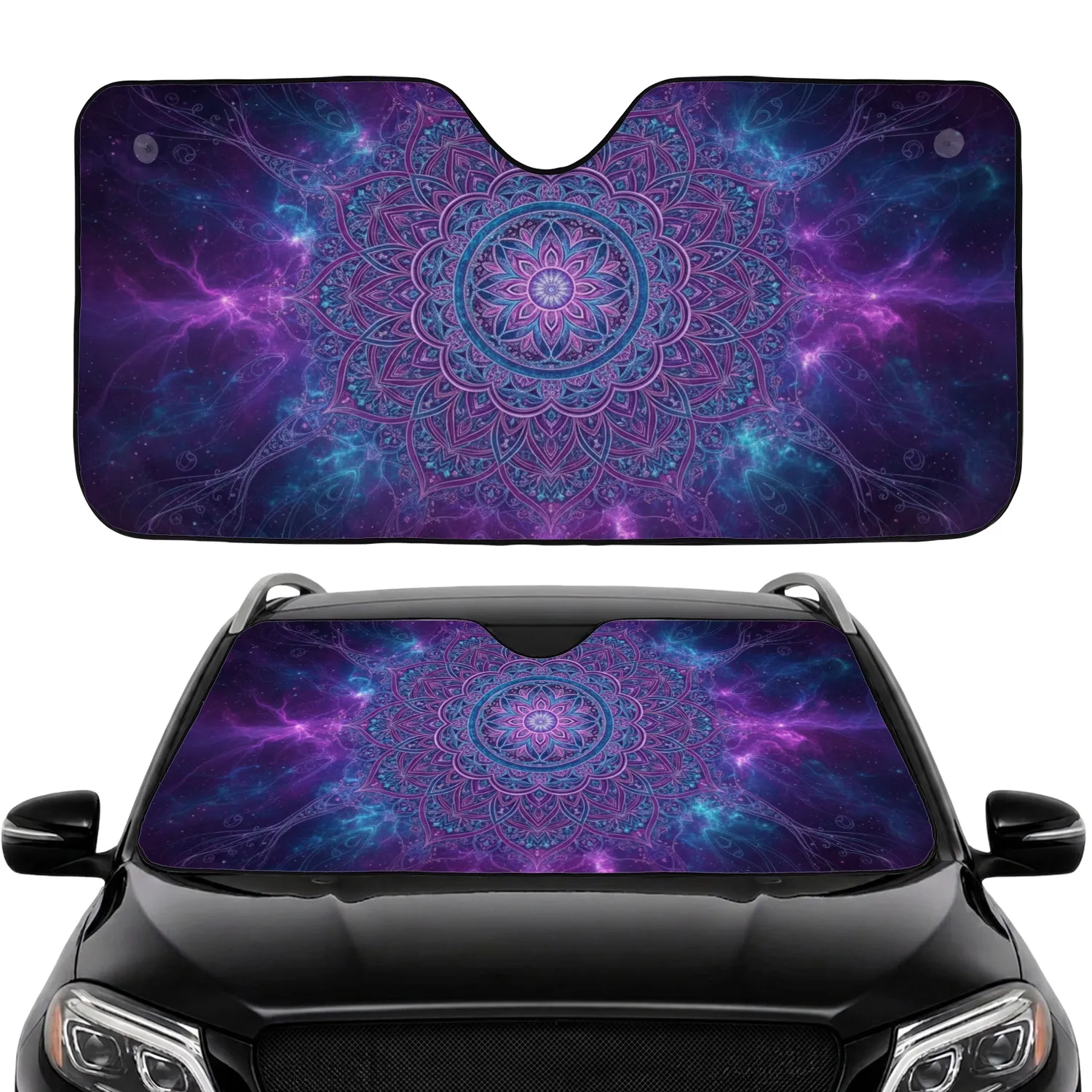 Mandala Floral Geometric Cosmic Filigree Stardust - Boho Lifestyle Home Decor Gift Car Sunshade - 1