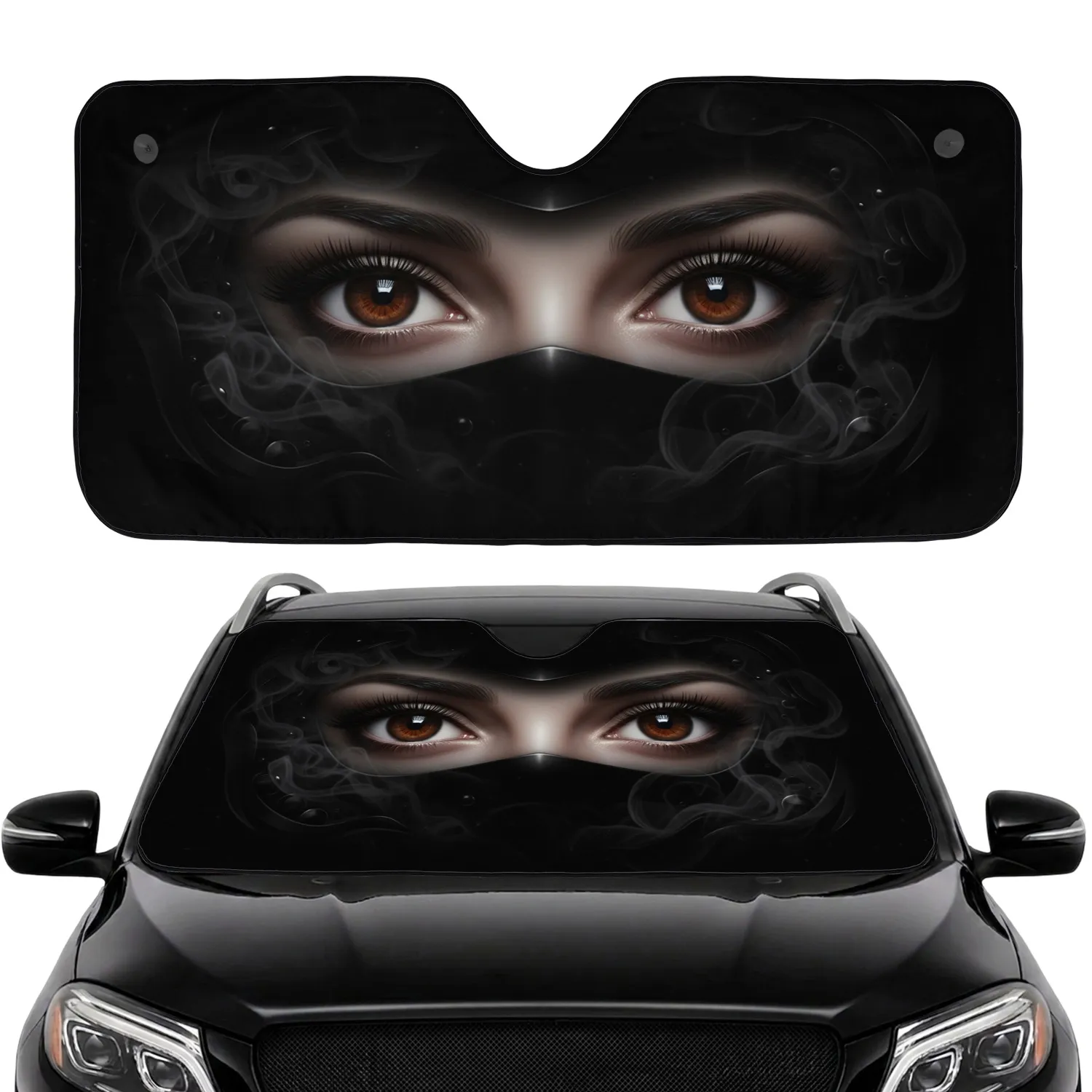 Captivating Eyes Sleek Dark Mask - Luxury Car Accessory Everyday Drive Car Sunshade - 1