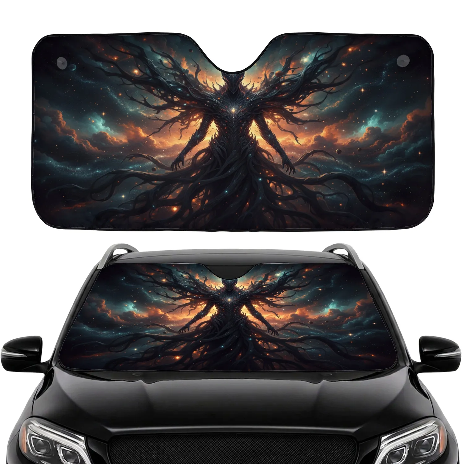 Dark Entity Ethereal Tendrils Galactic Nebula Stars - Cosmic Decor Gift Car Sunshade - 1