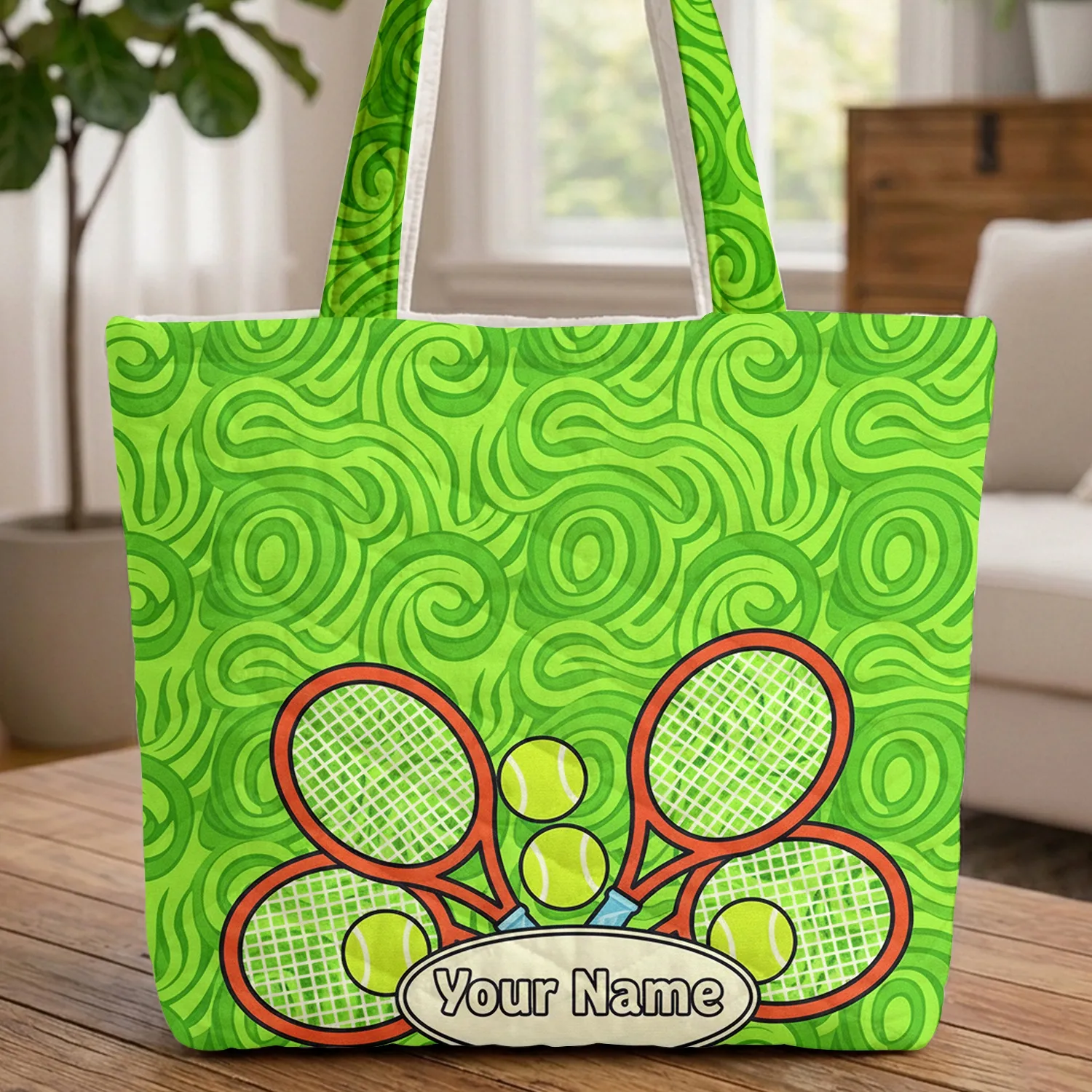 Tennis Racquets Tennis Balls Vintage Enamel Plaque Oval - Tennis Lover Gift Quilted Tote Bag - 1