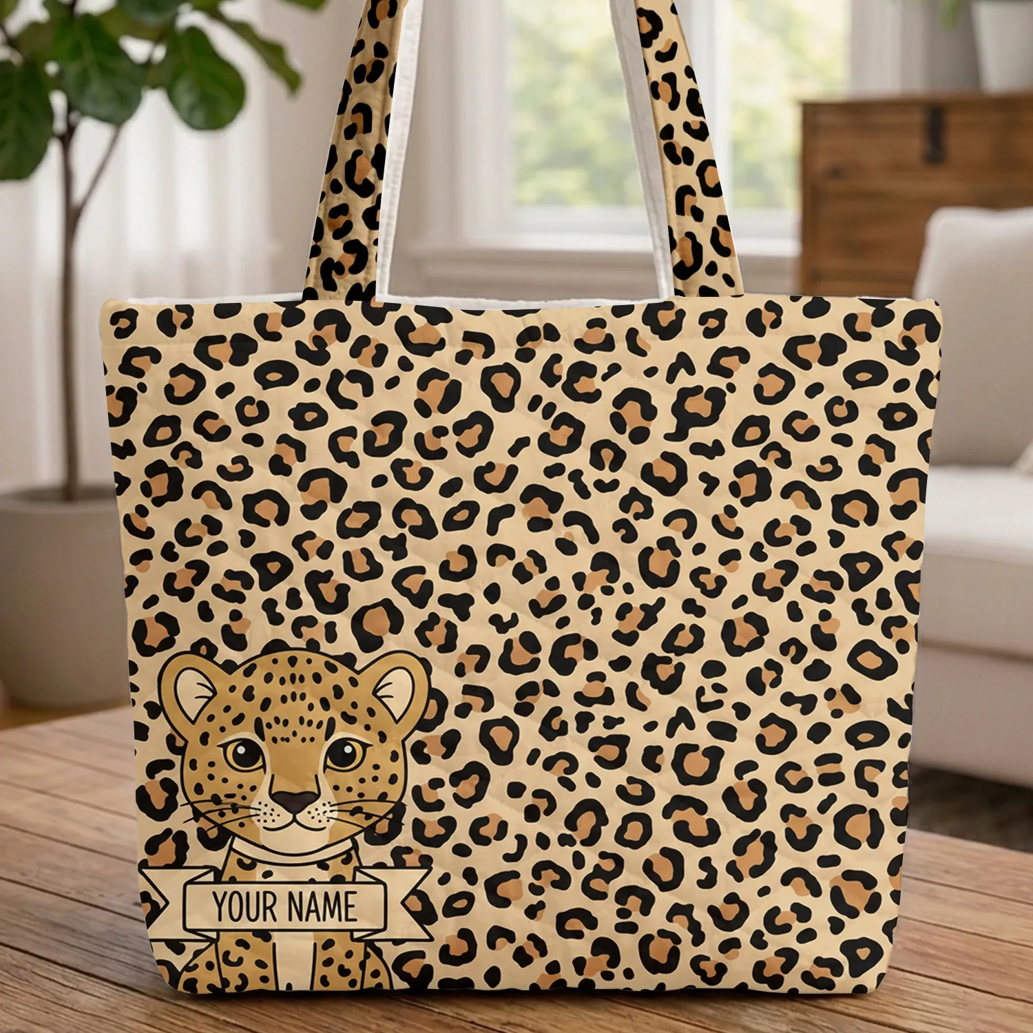 Leopard Cub Safari Animal Leopard Spots - Wildlife Lover Gift Quilted Tote Bag - 1