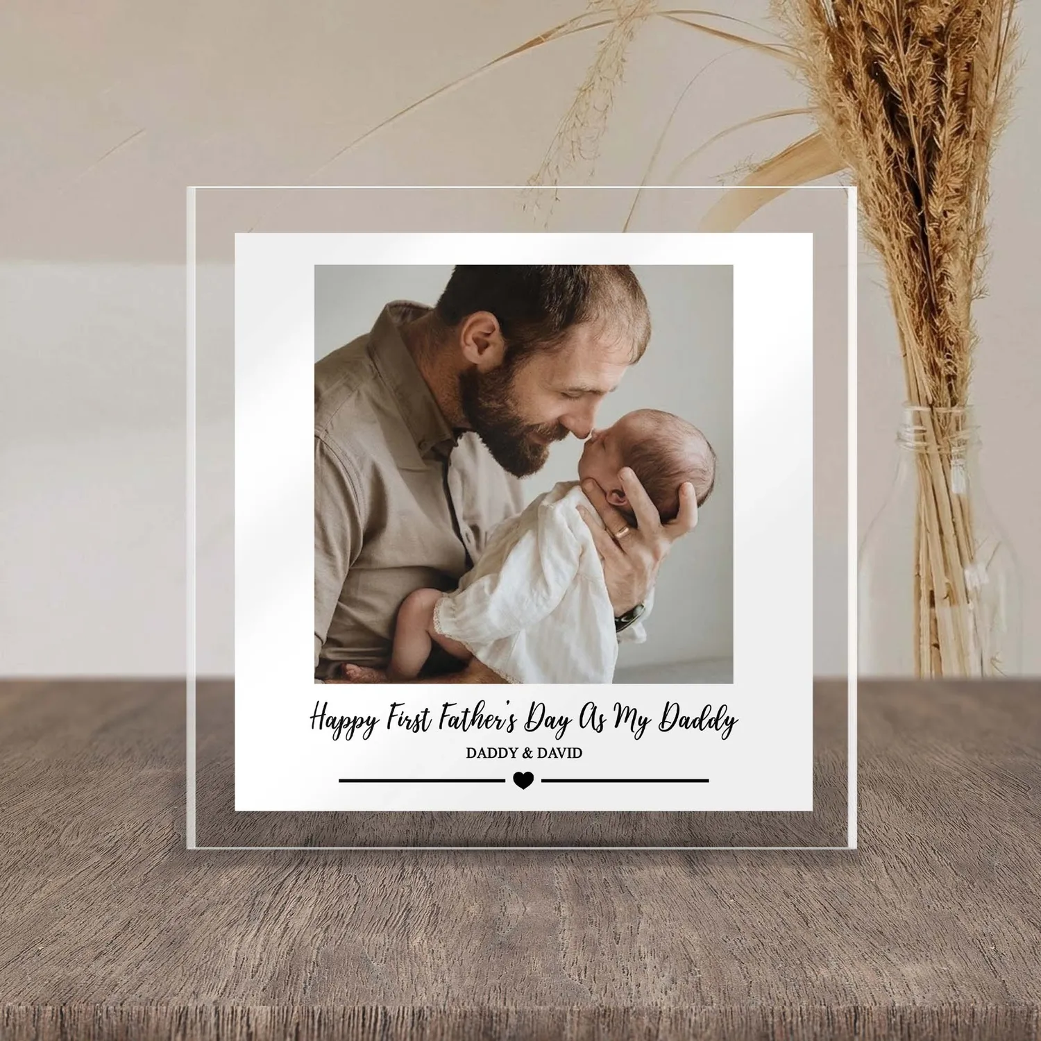 First Fathers Day As My Daddy Gift, Personalised Fathers Day Gift For New Daddy, Fathers Day Photo Gift, Gift For Dad, New Baby Gift Acrylic Plaque - 1