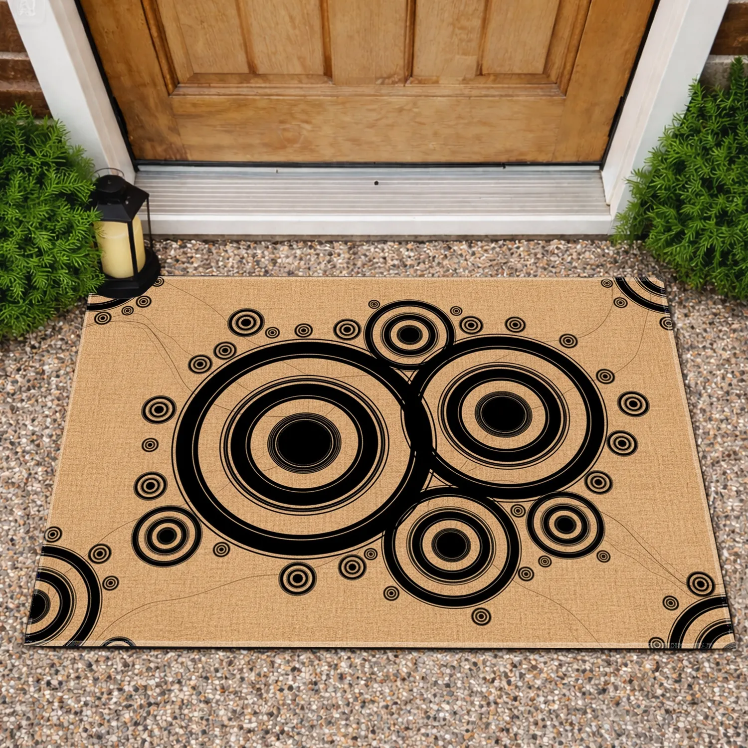 Concentric Circles Targets Brown Texture Background - Home Decor Gift Doormat - 1