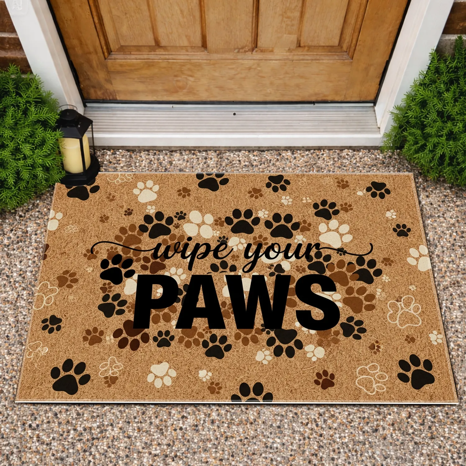 Wipe Your Paws Paw Print Mat - Home Decor Gift for Pet Lovers Doormat - 1